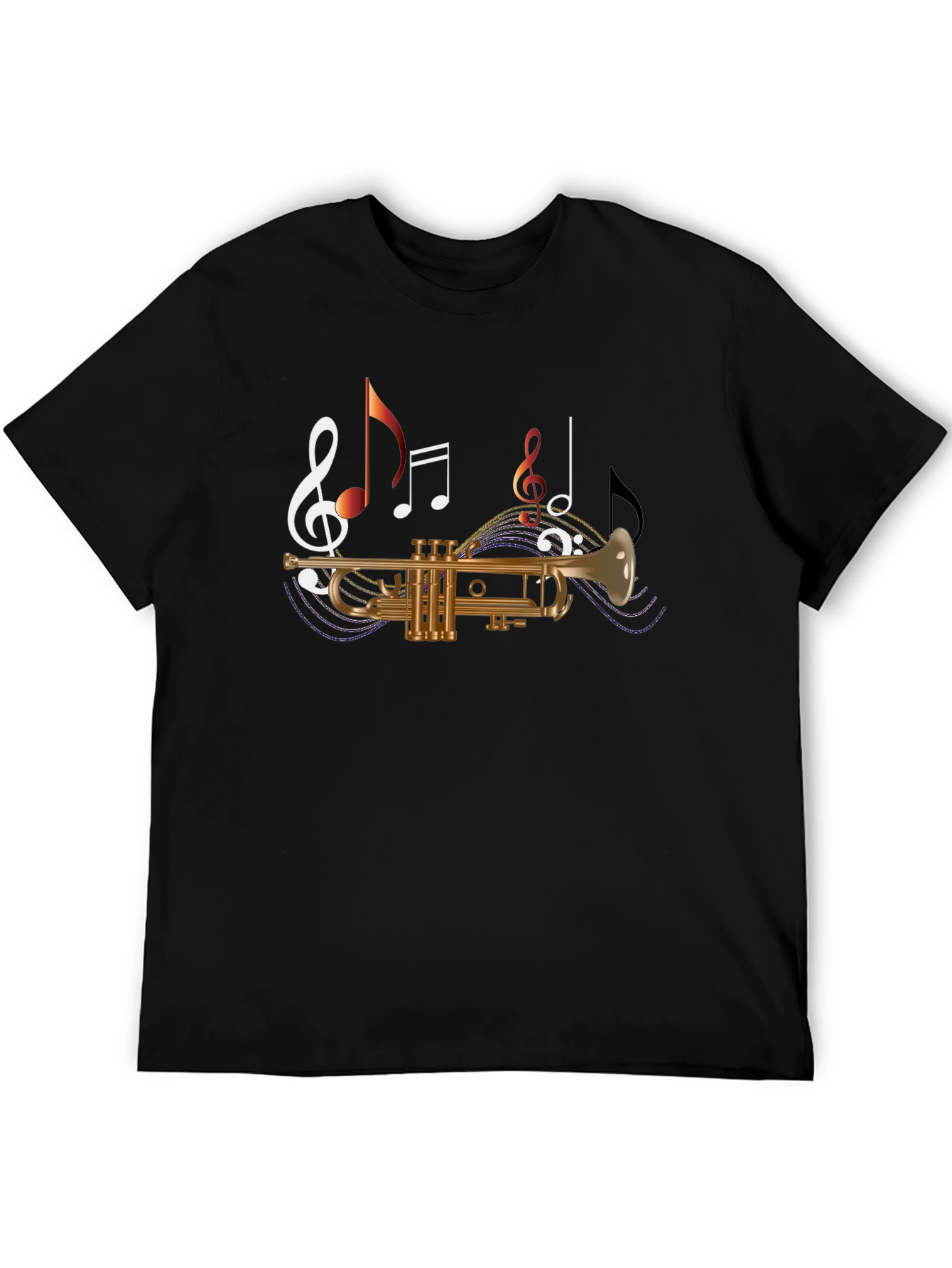 Musical Trumpet Graphic Tee - Black