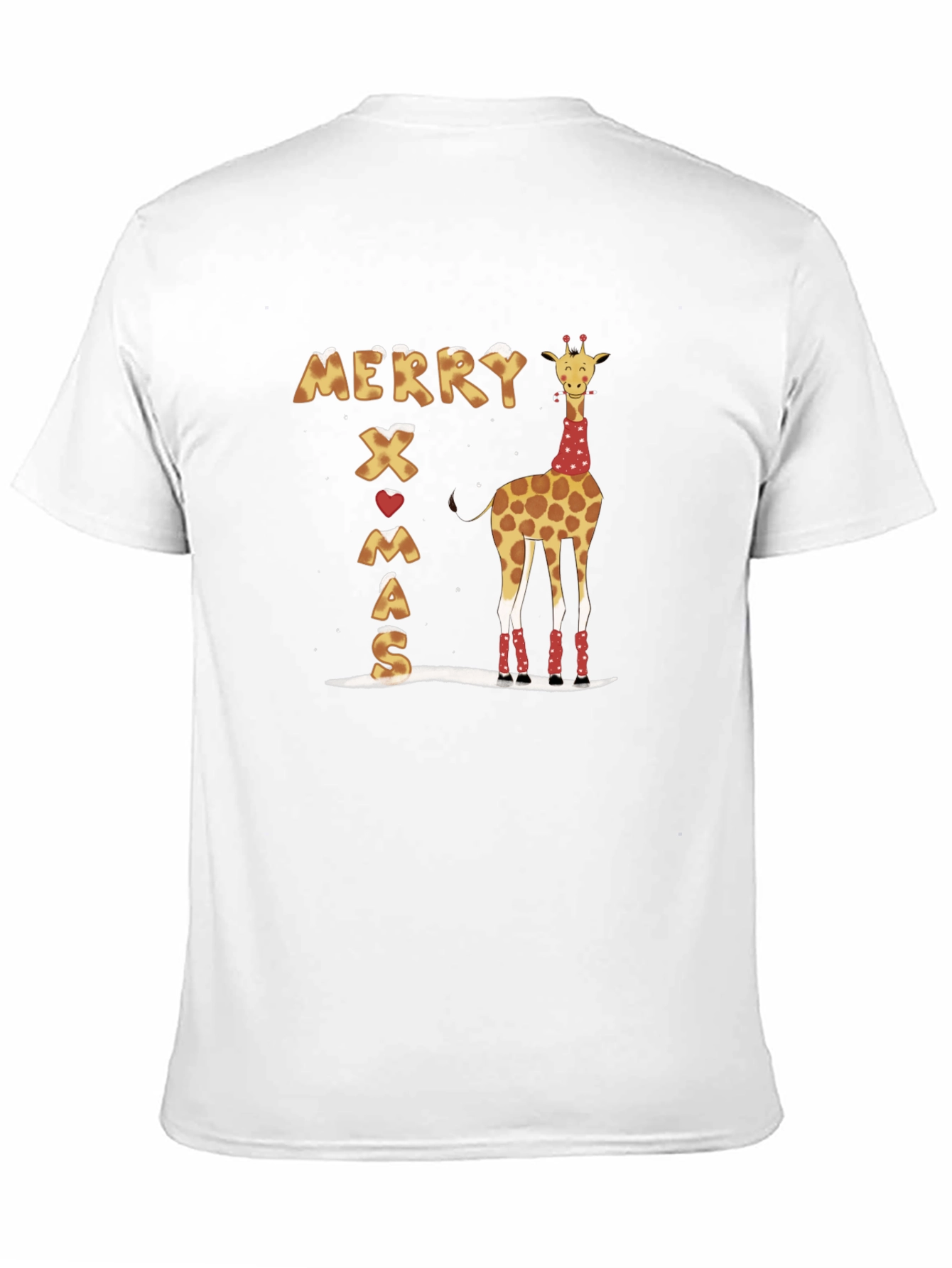 Merry Xmas Giraffe T-Shirt Holiday Shirt