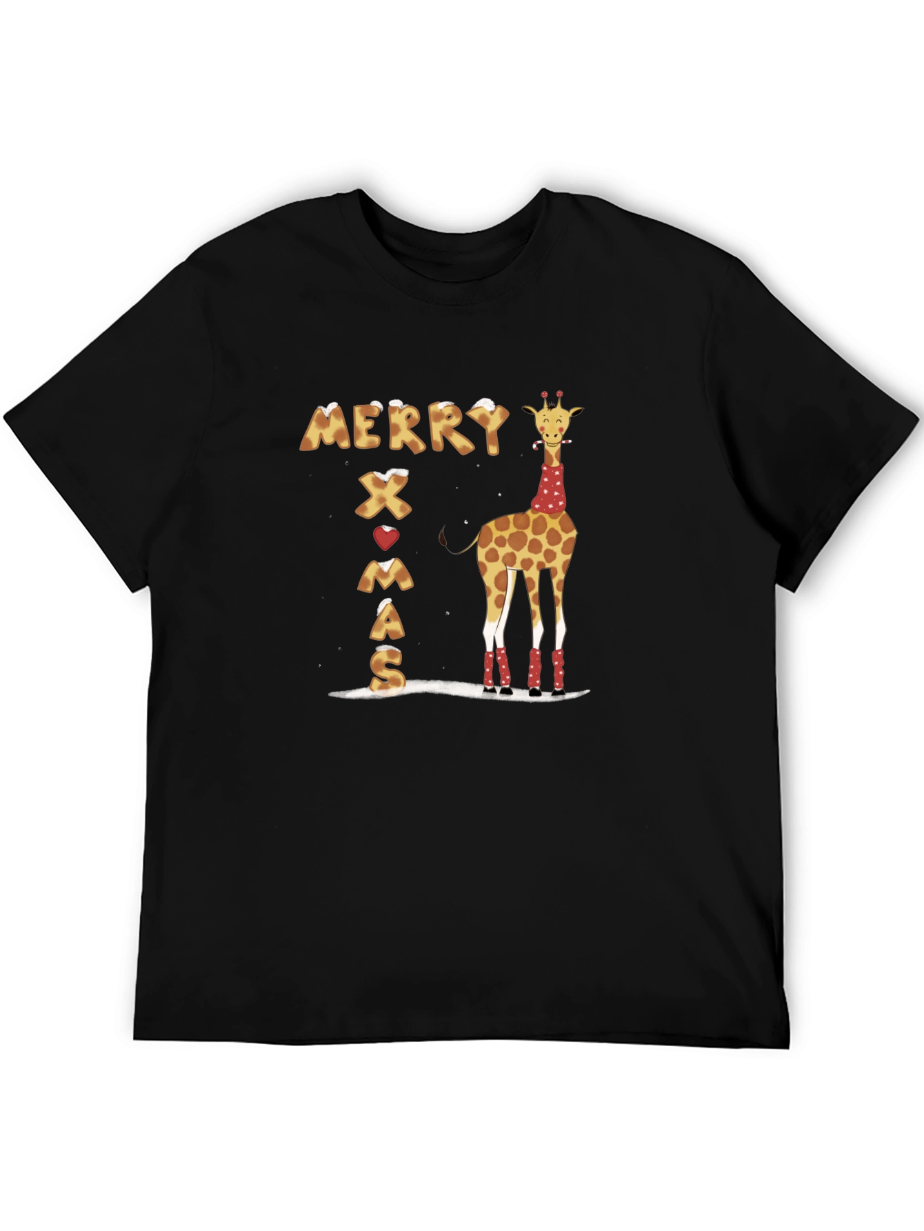 Merry Xmas Giraffe T-Shirt Holiday Shirt