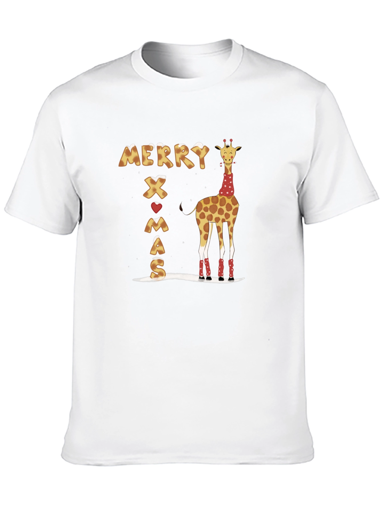 Merry Xmas Giraffe T-Shirt Holiday Shirt