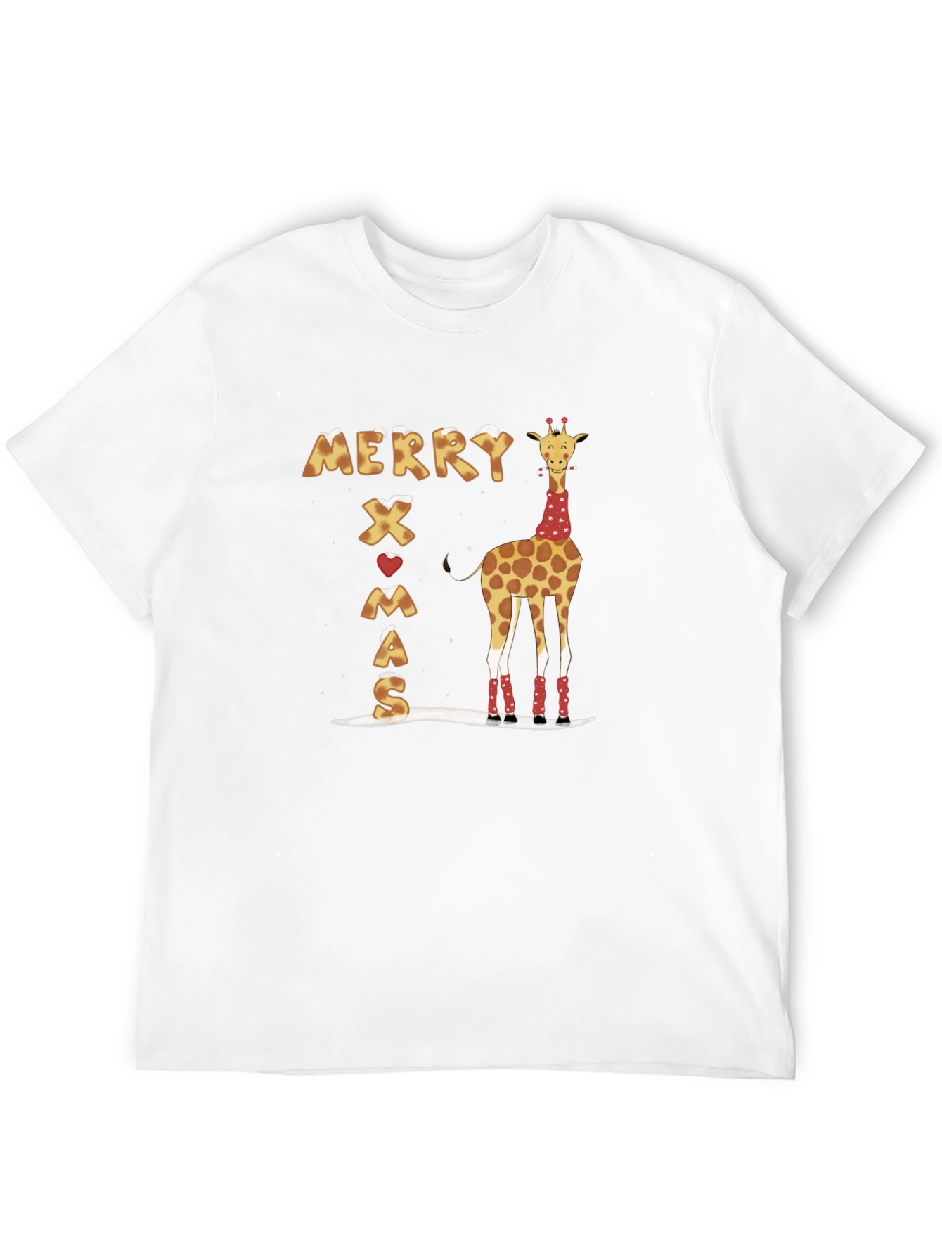 Merry Xmas Giraffe T-Shirt Holiday Shirt