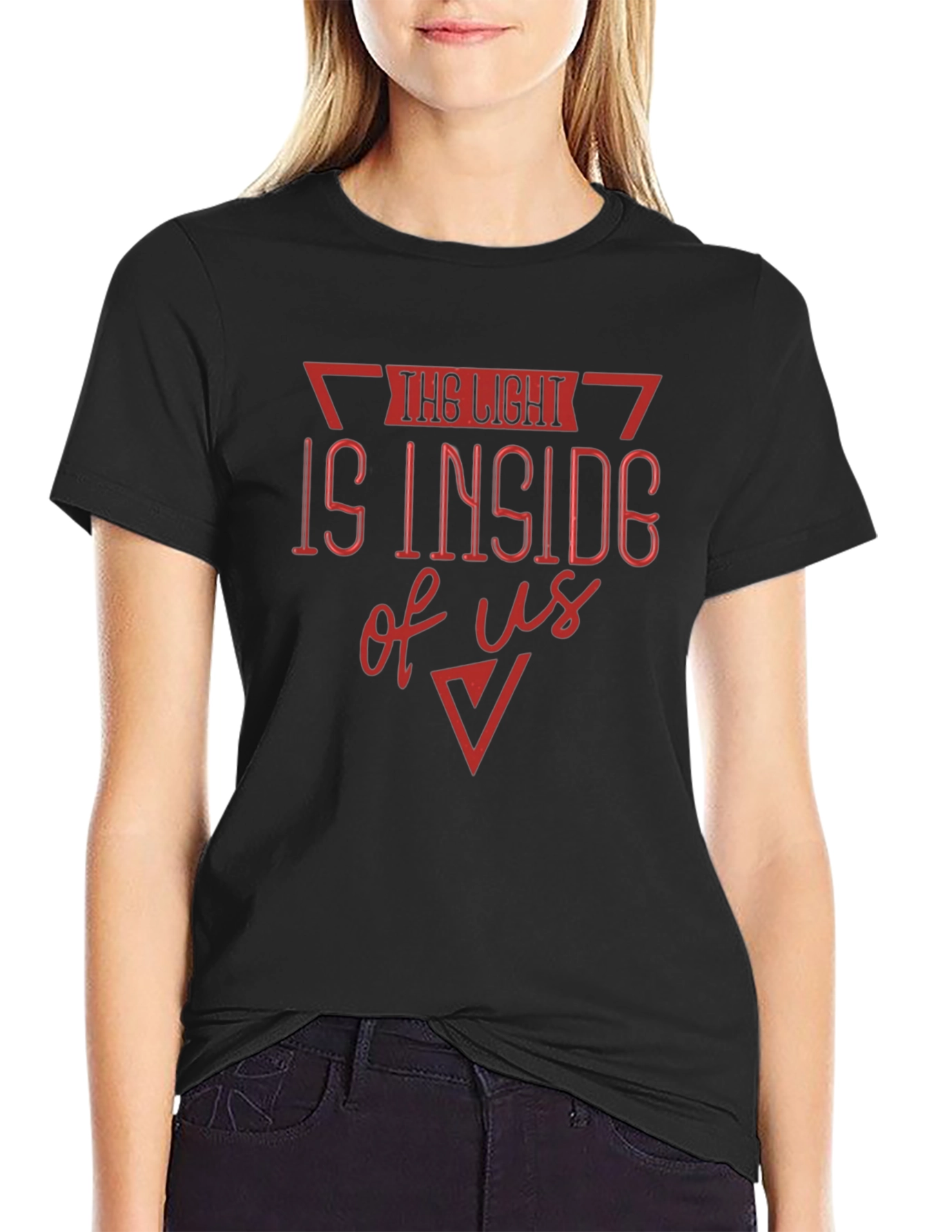 The Light is Inside Us Black Graphic Tee