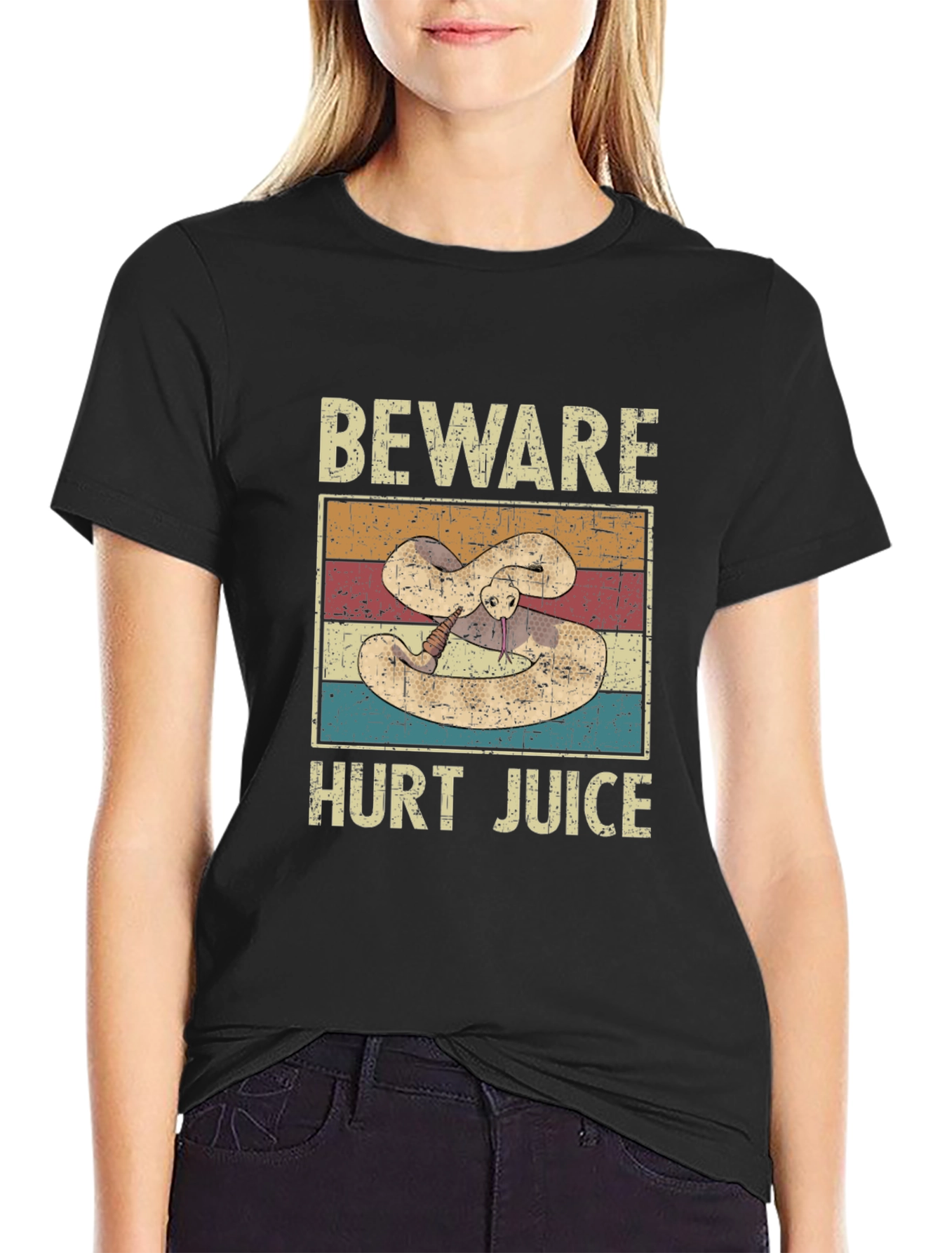 Beware Hurt Juice Snake Graphic T-Shirt