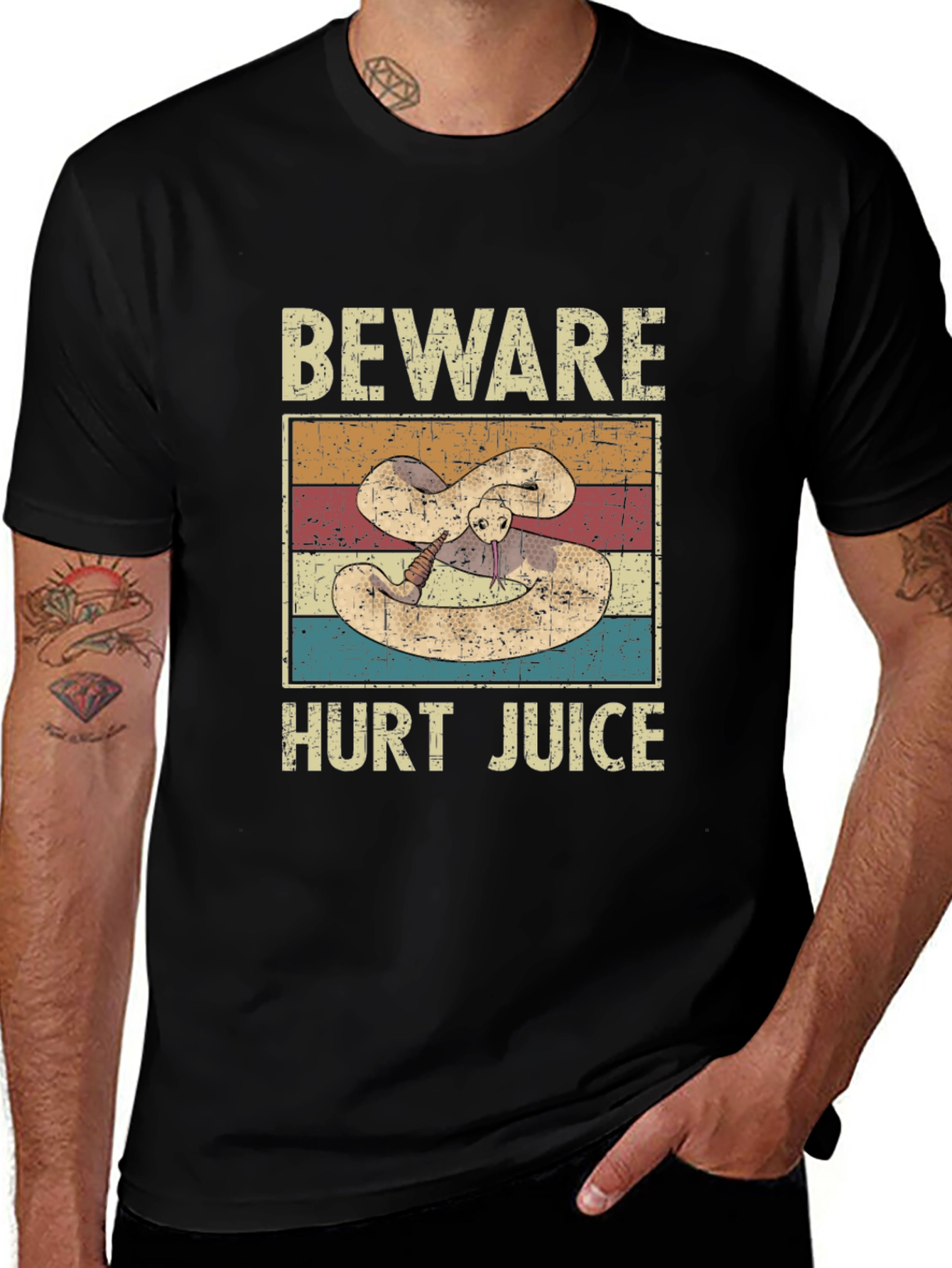 Beware Hurt Juice Snake Graphic T-Shirt