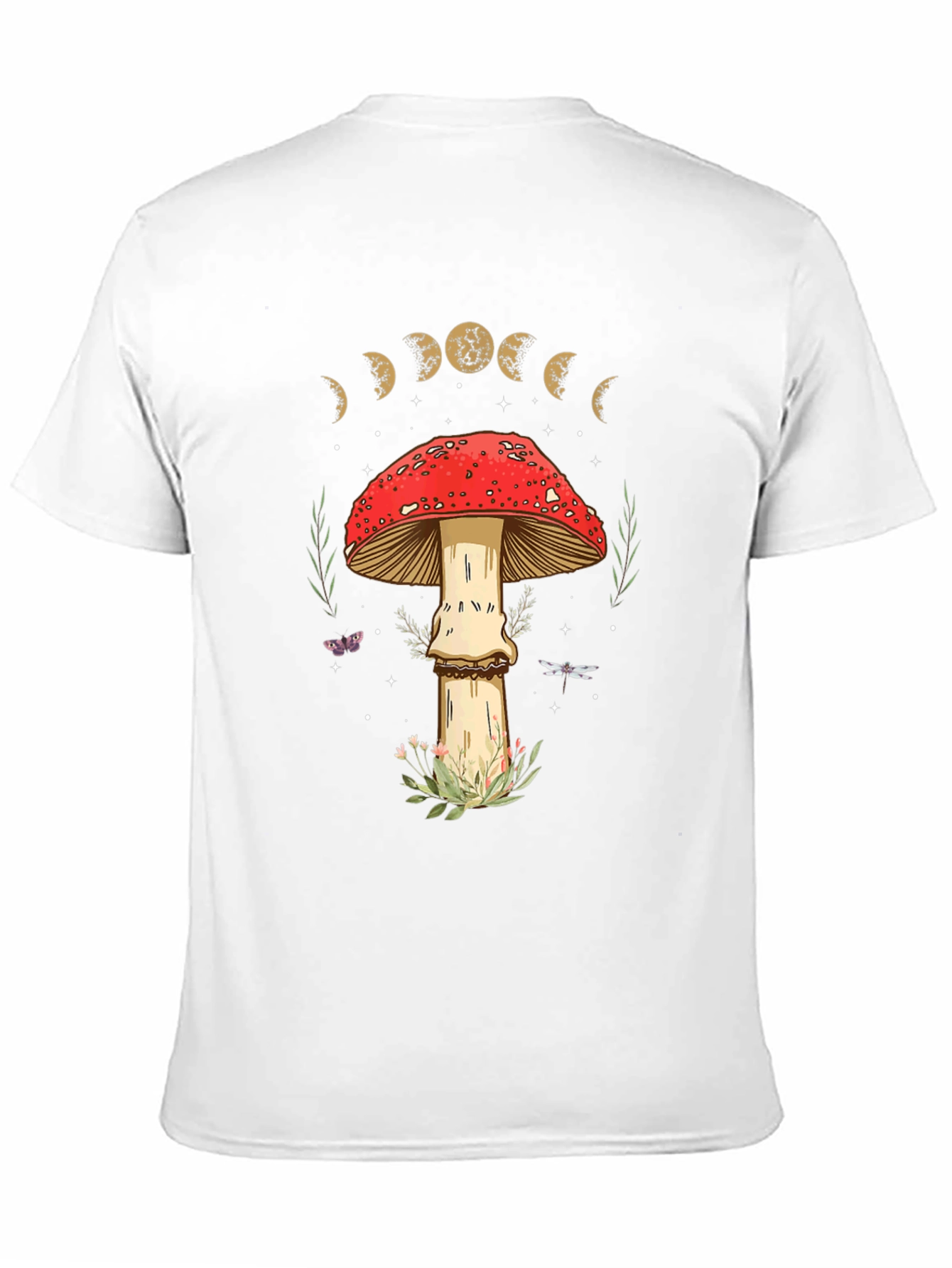 Mushroom Moon Phase Graphic Tee - Nature Lover Shirt