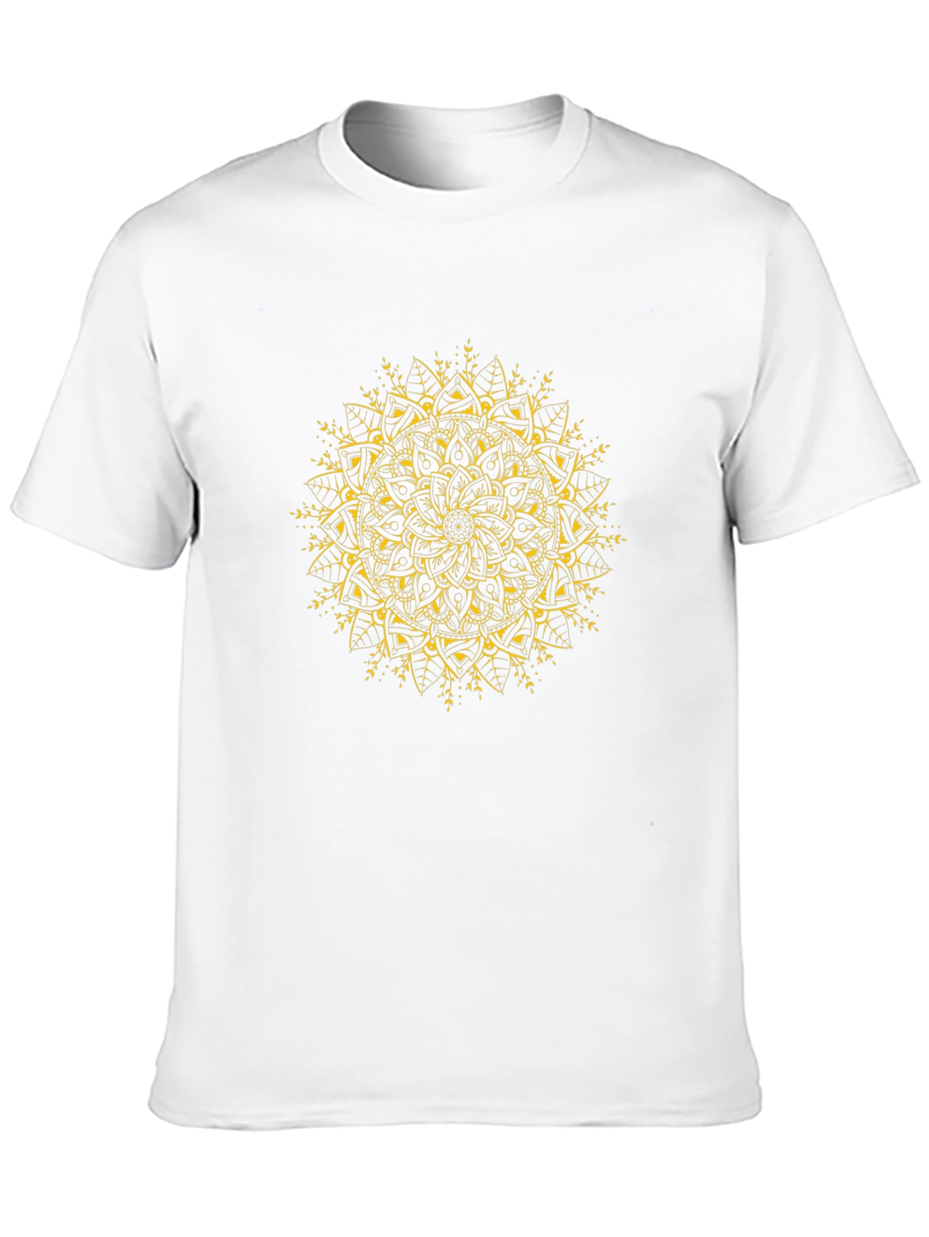 Black T-Shirt with Gold Mandala Design