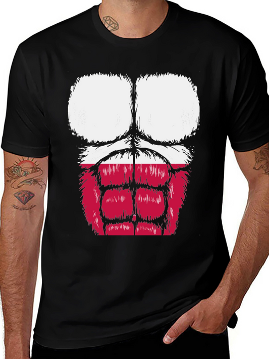 Funny Gorilla Bodybuilder Poland Flag Graphic T-Shirt