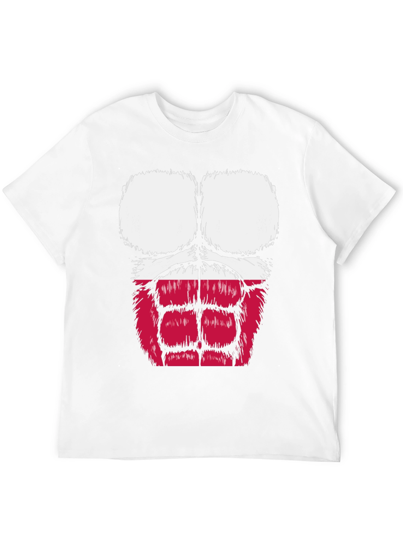 Funny Gorilla Bodybuilder Poland Flag Graphic T-Shirt