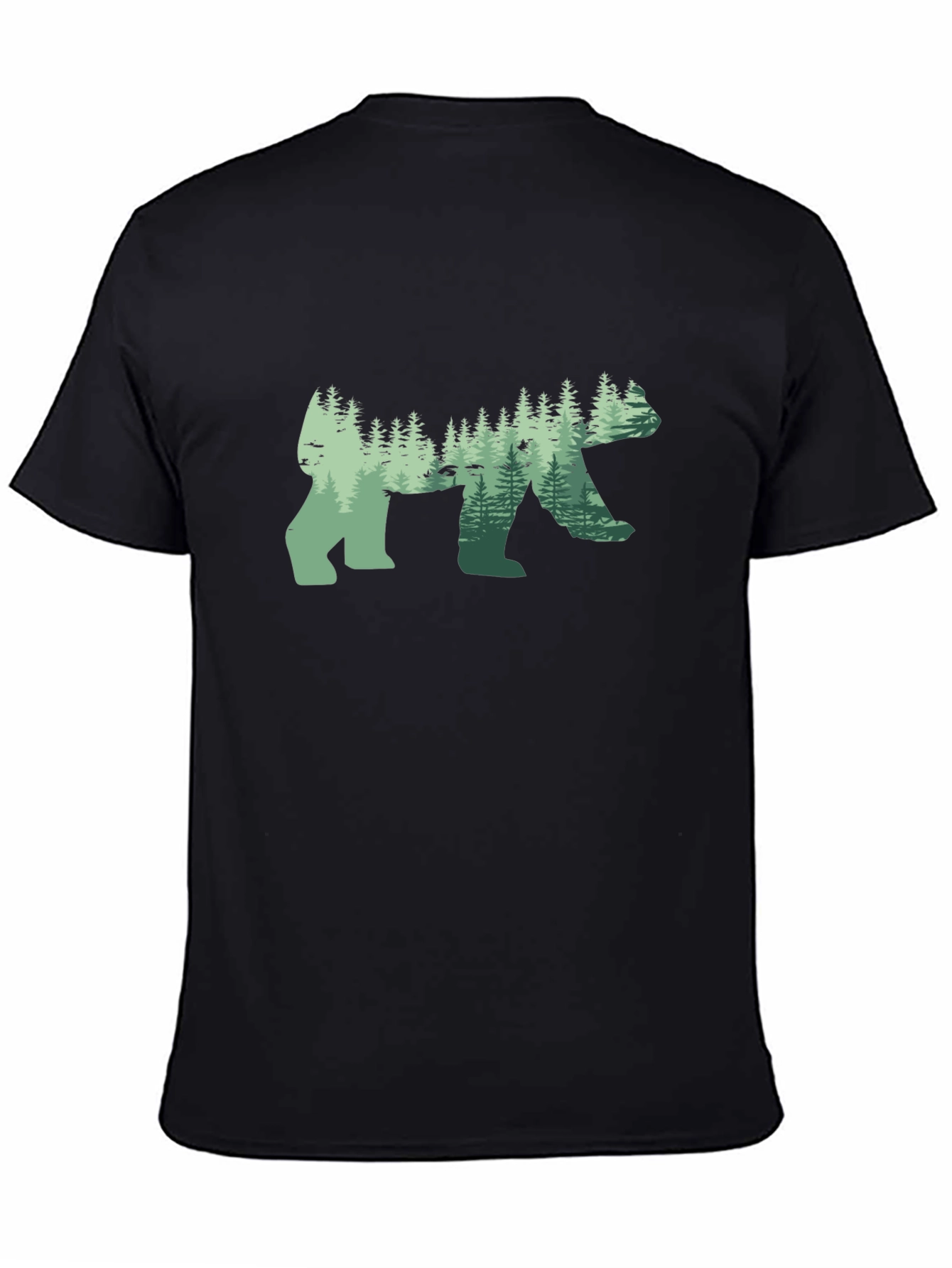 Nature Forest Silhouette Bear Graphic Tee