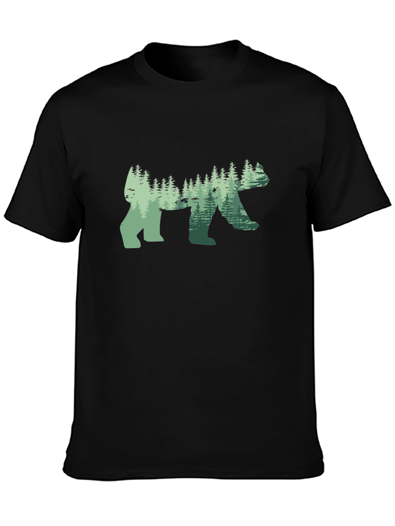 Nature Forest Silhouette Bear Graphic Tee