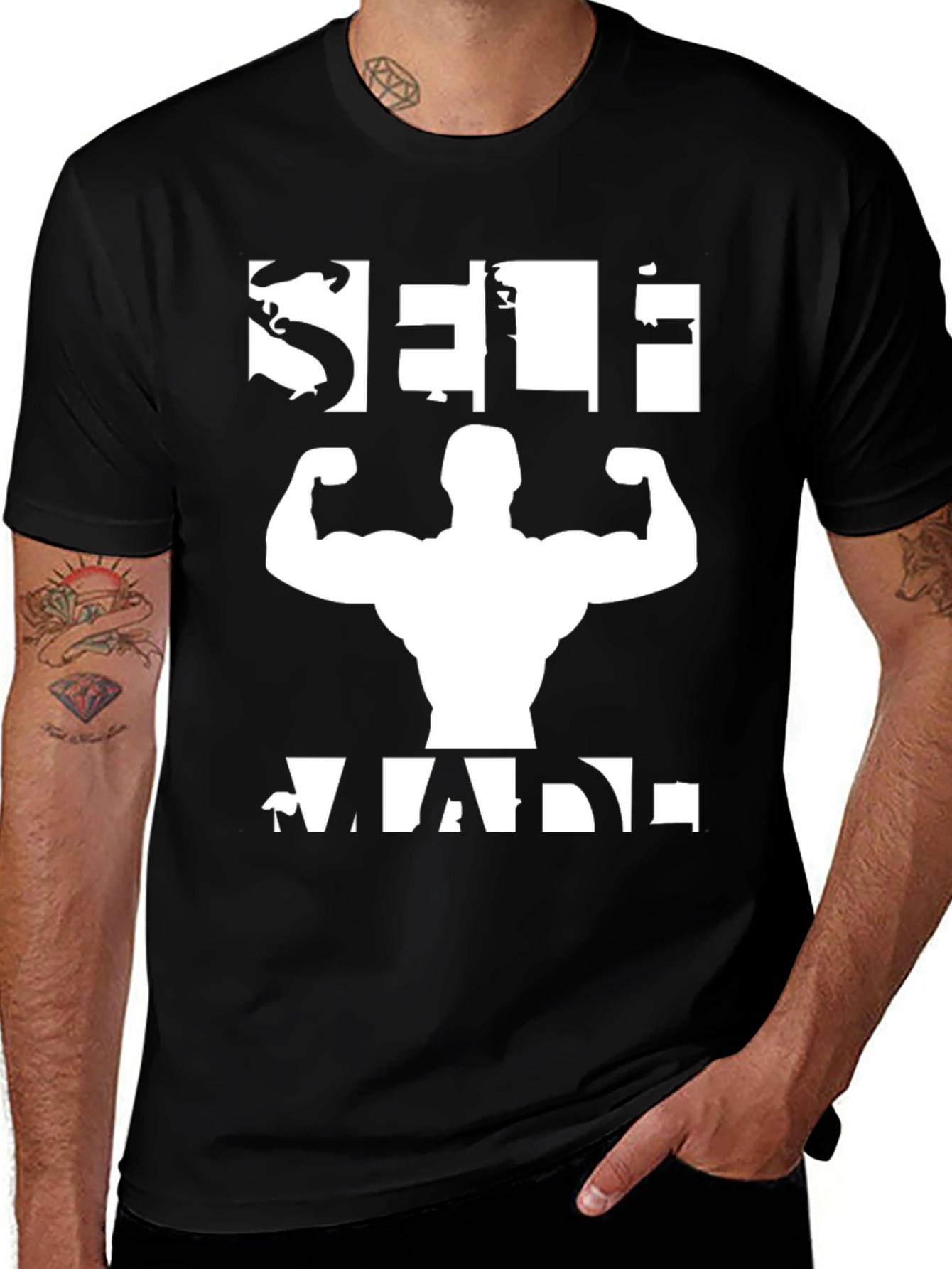 Self Made Bodybuilding T-Shirt - Motivational Gym Tee