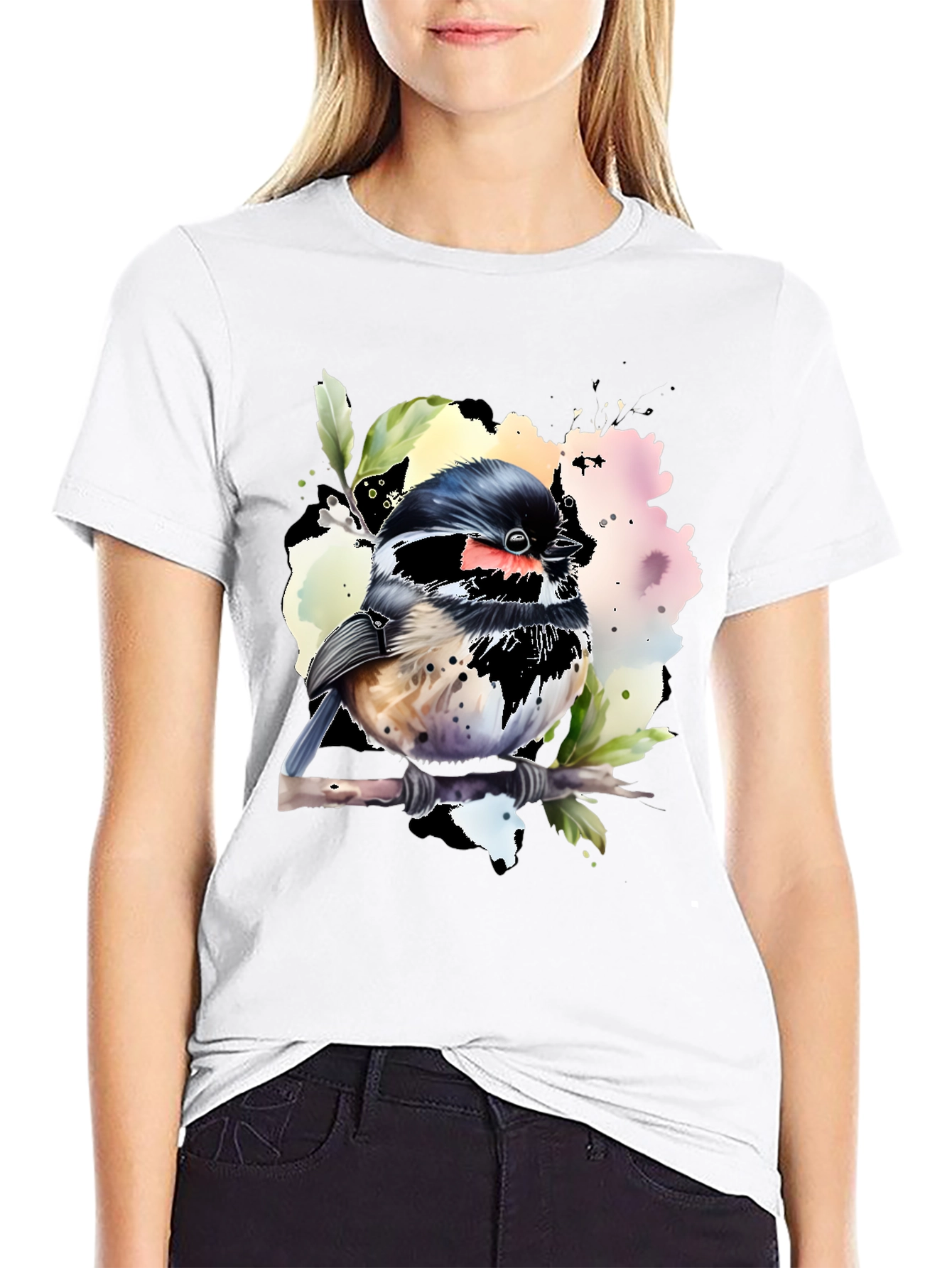 Bird Watercolor Graphic T-Shirt