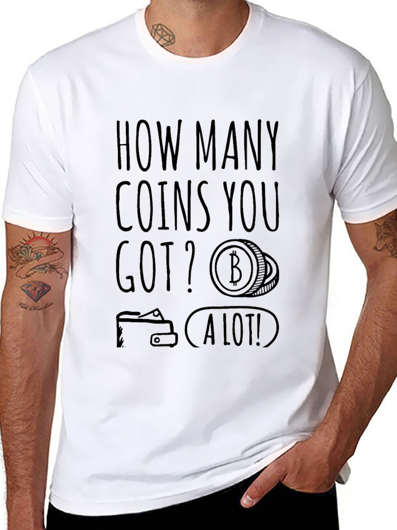 Bitcoin Enthusiast Black T-Shirt - How Many Coins?