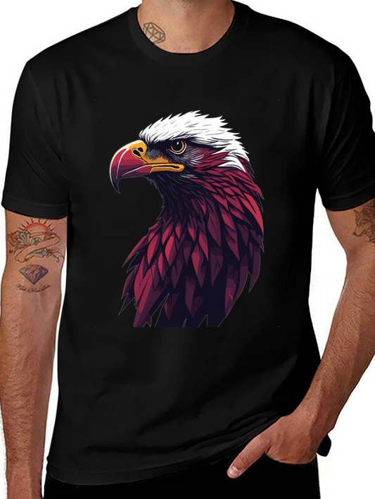 Bold Eagle Graphic Tee - Black Cotton Blend