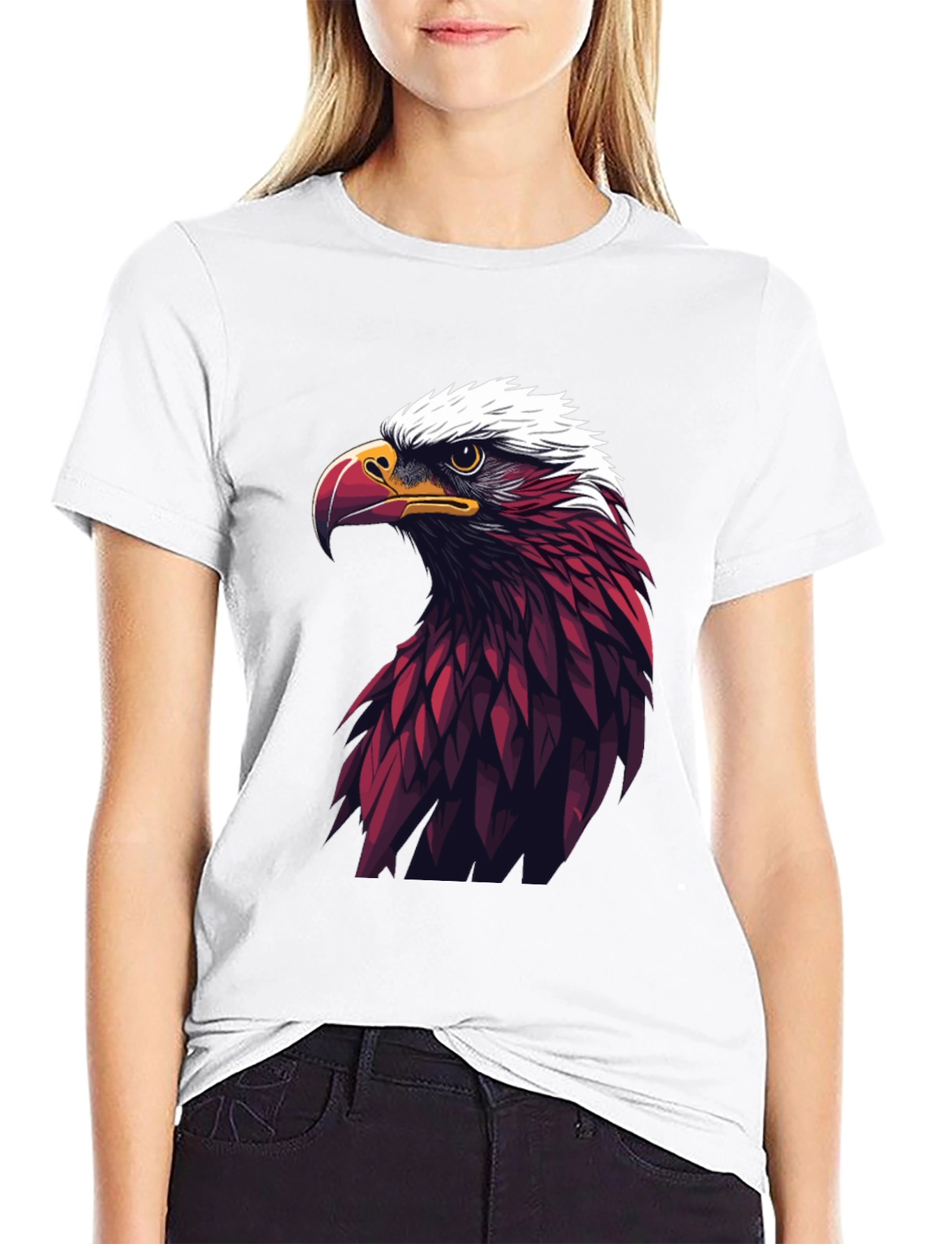 Bold Eagle Graphic Tee - Black Cotton Blend