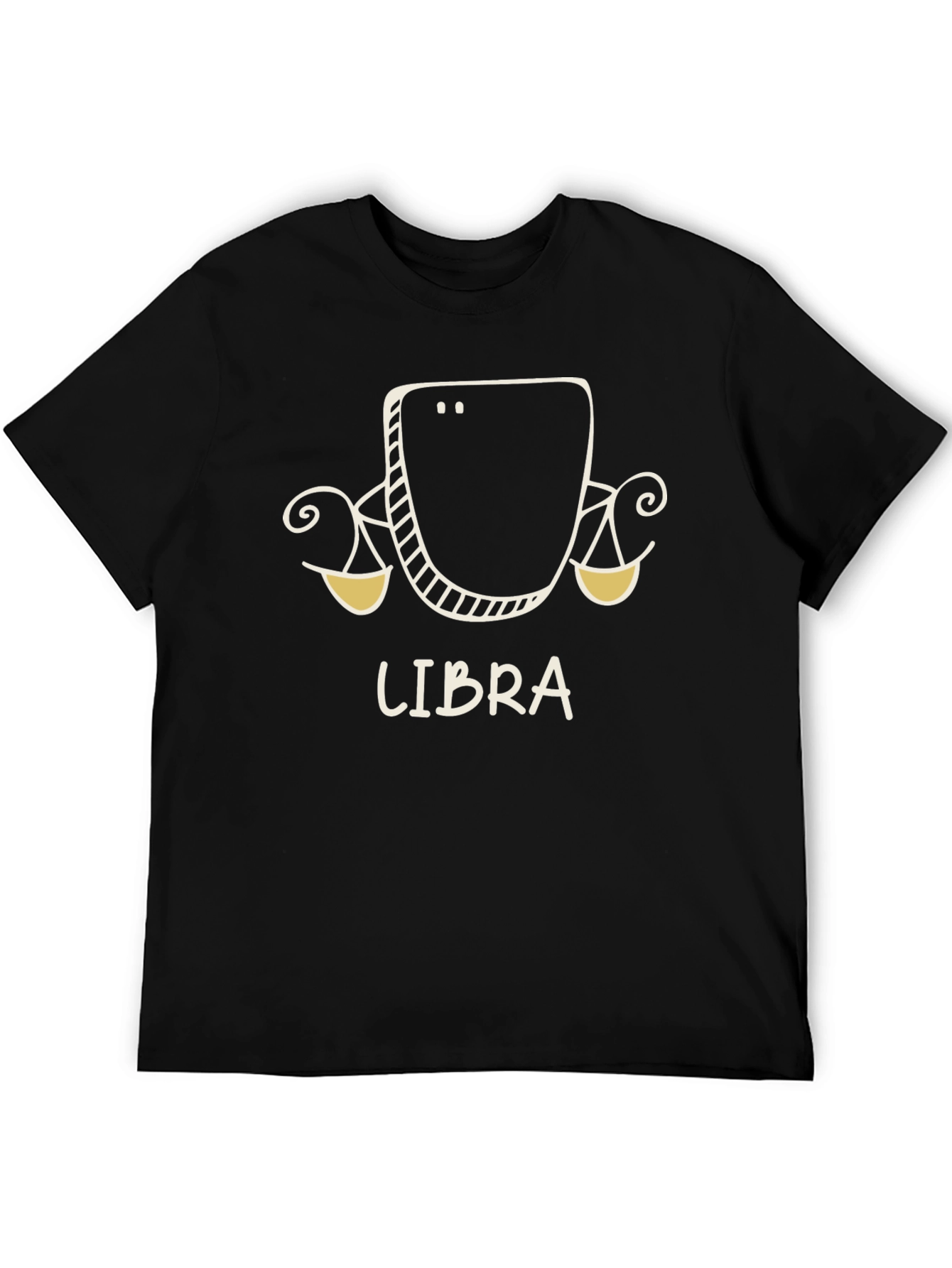 Libra Zodiac Graphic Tee - Black Cotton Blend
