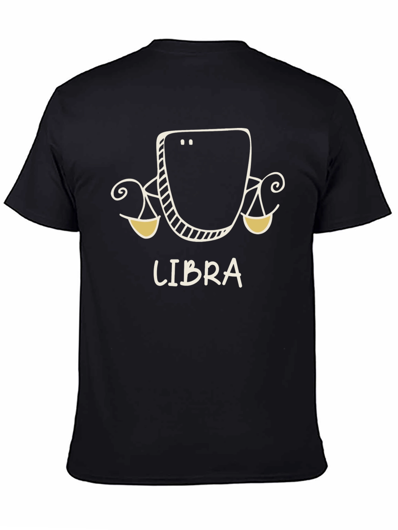 Libra Zodiac Graphic Tee - Black Cotton Blend