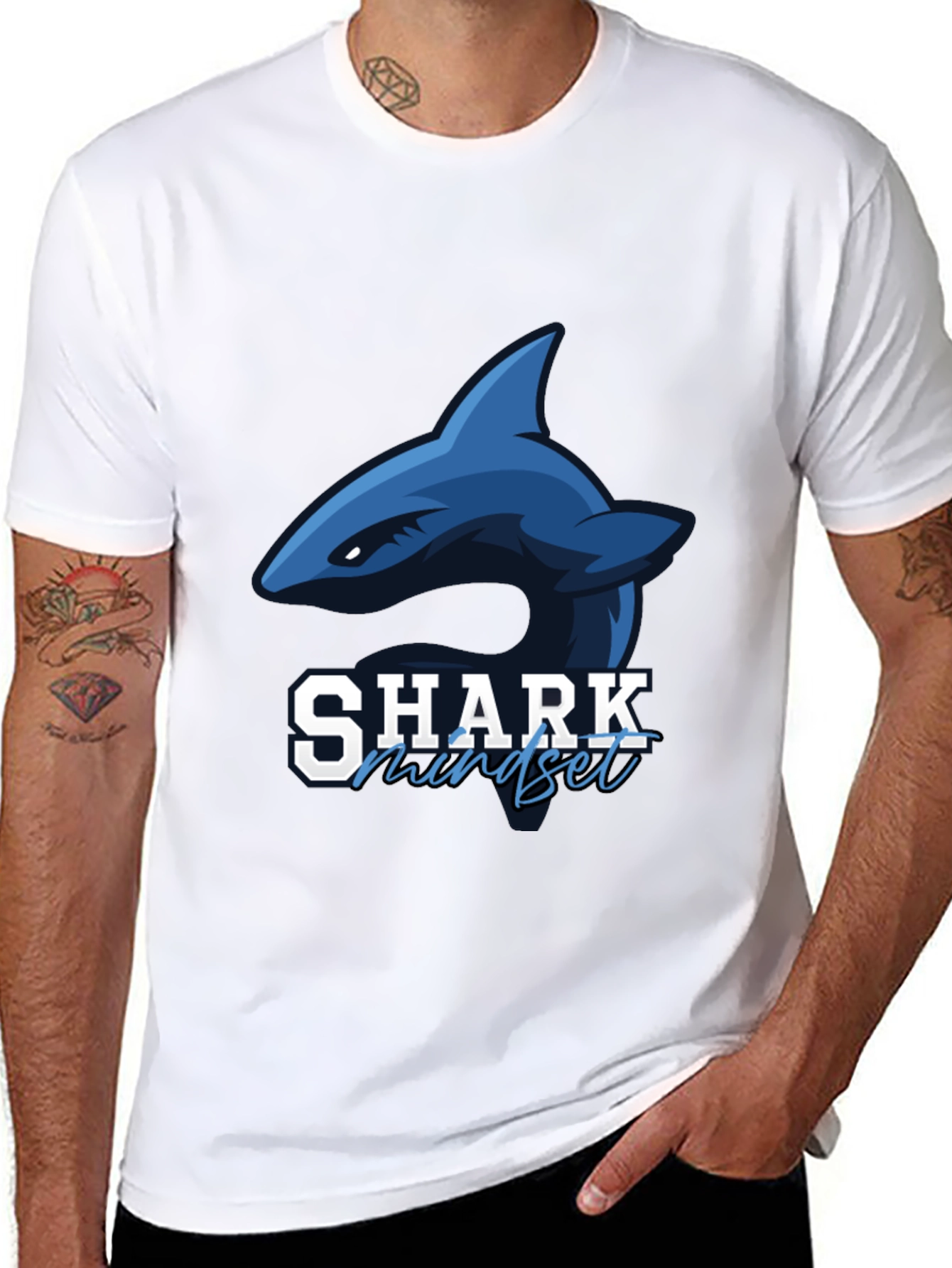 Shark Mindset Graphic T-Shirt - Black