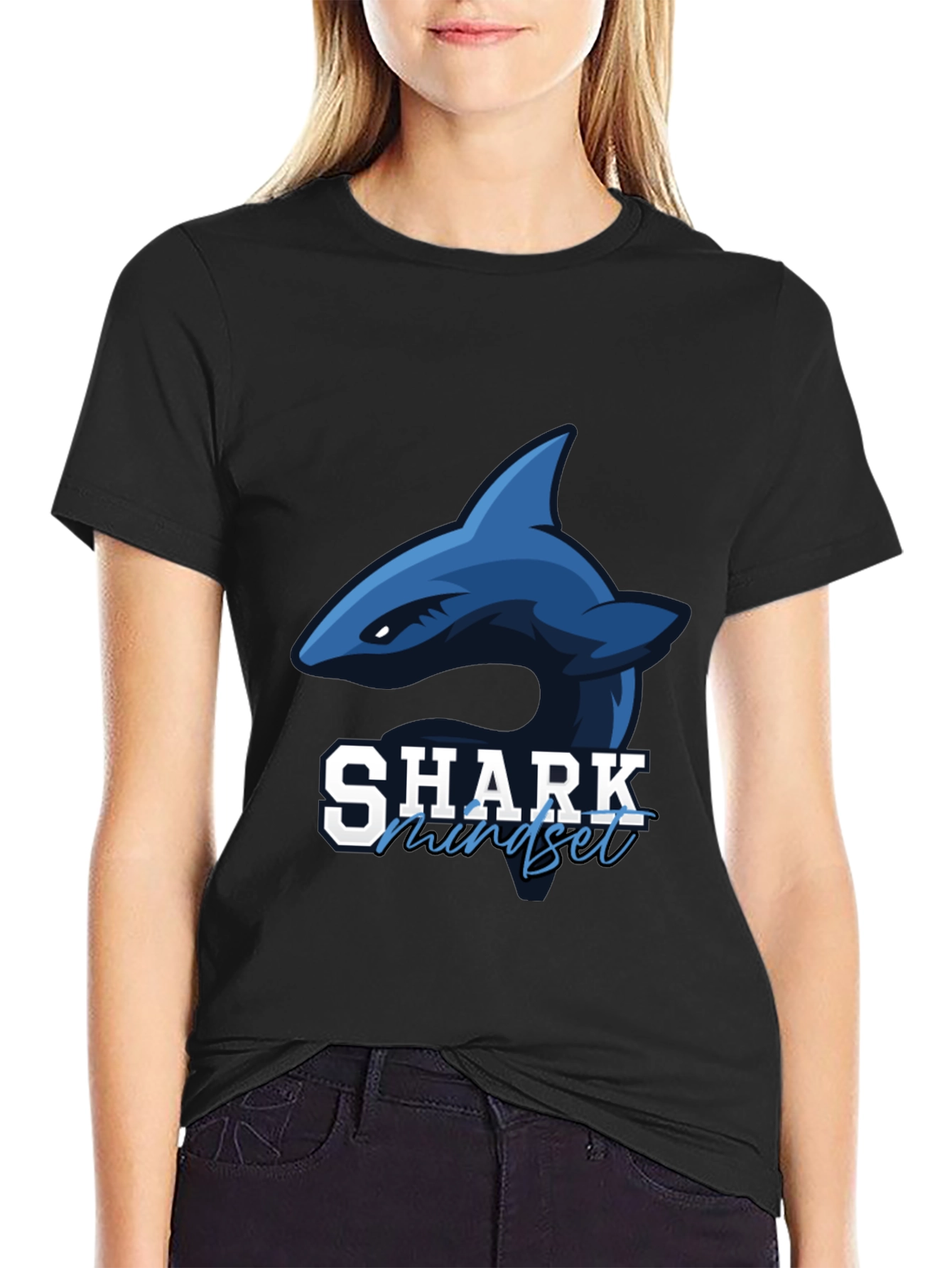 Shark Mindset Graphic T-Shirt - Black