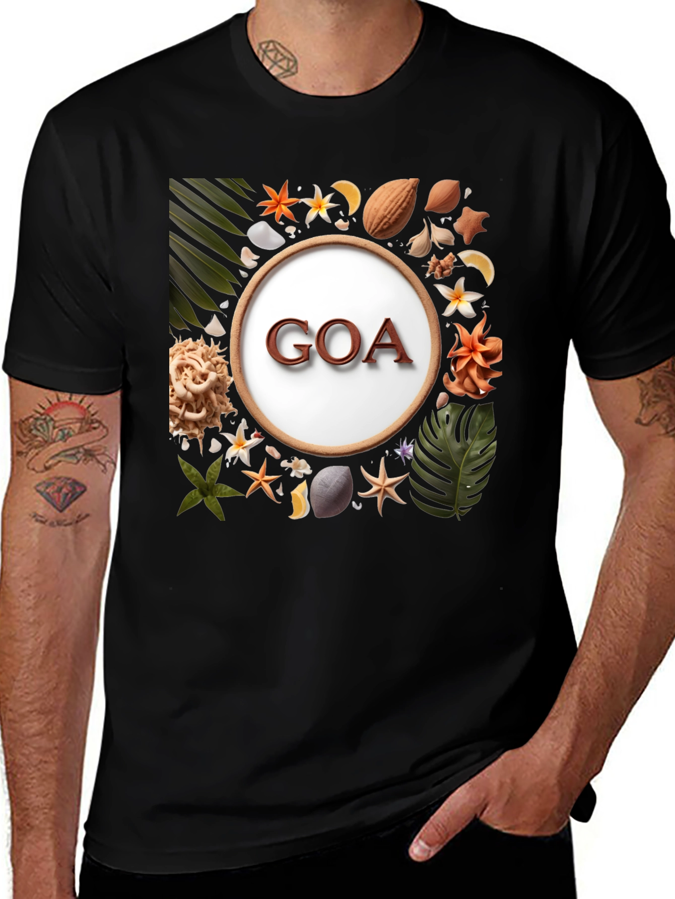 Goa Souvenir Graphic Tee - Tropical Beach Style Shirt