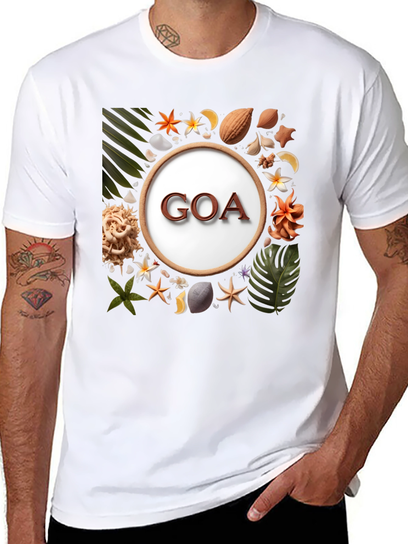 Goa Souvenir Graphic Tee - Tropical Beach Style Shirt