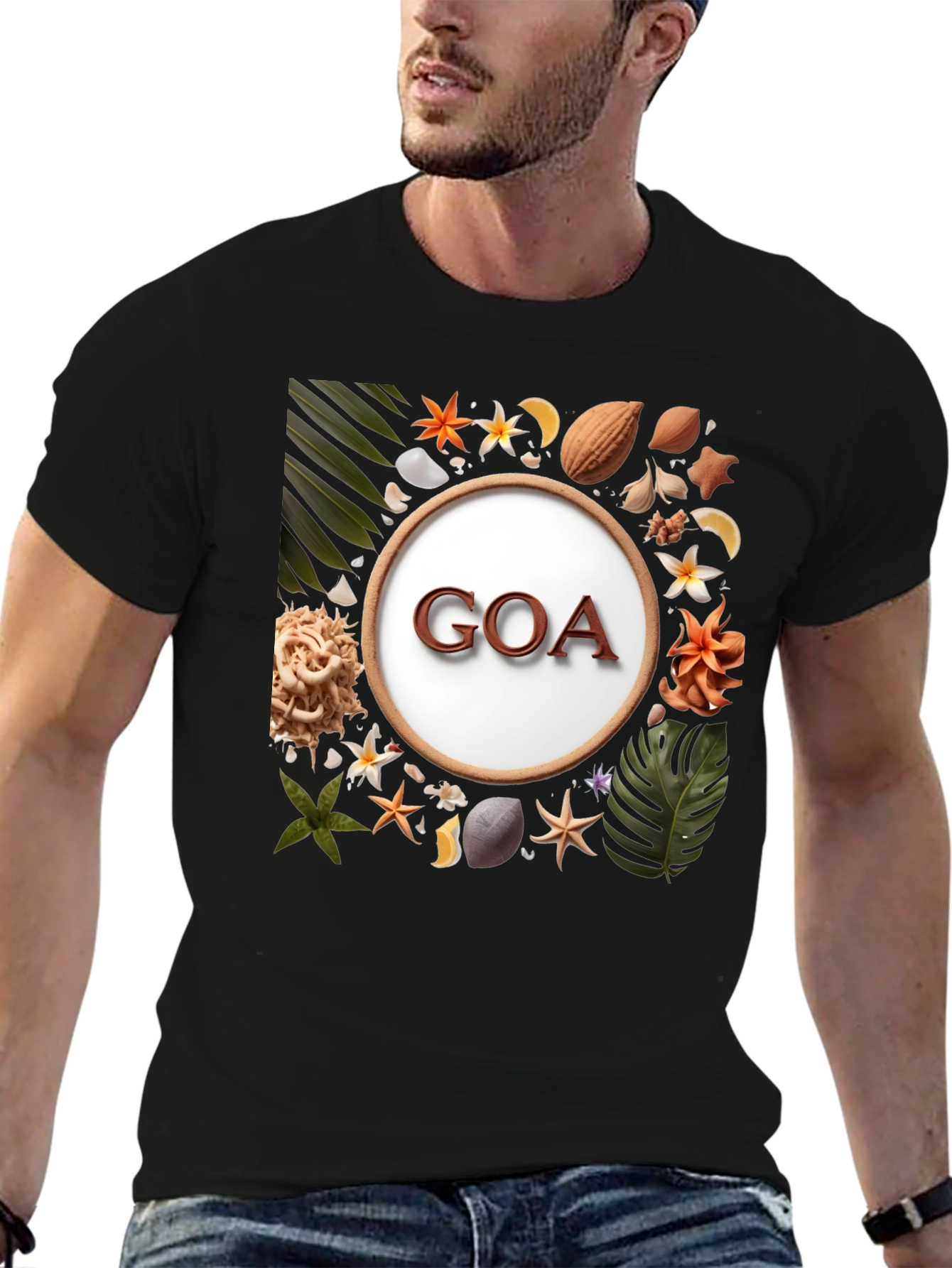 Goa Souvenir Graphic Tee - Tropical Beach Style Shirt
