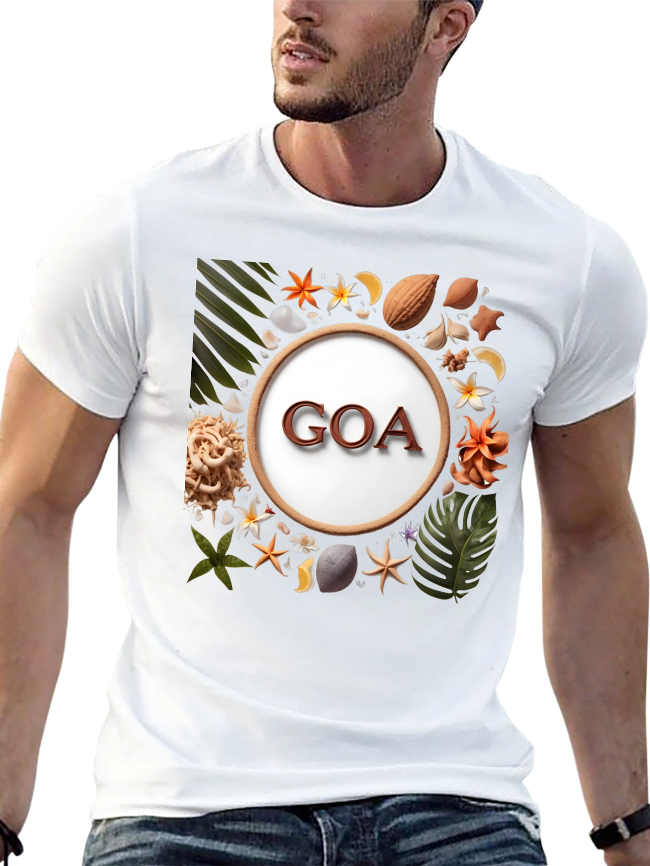 Goa Souvenir Graphic Tee - Tropical Beach Style Shirt