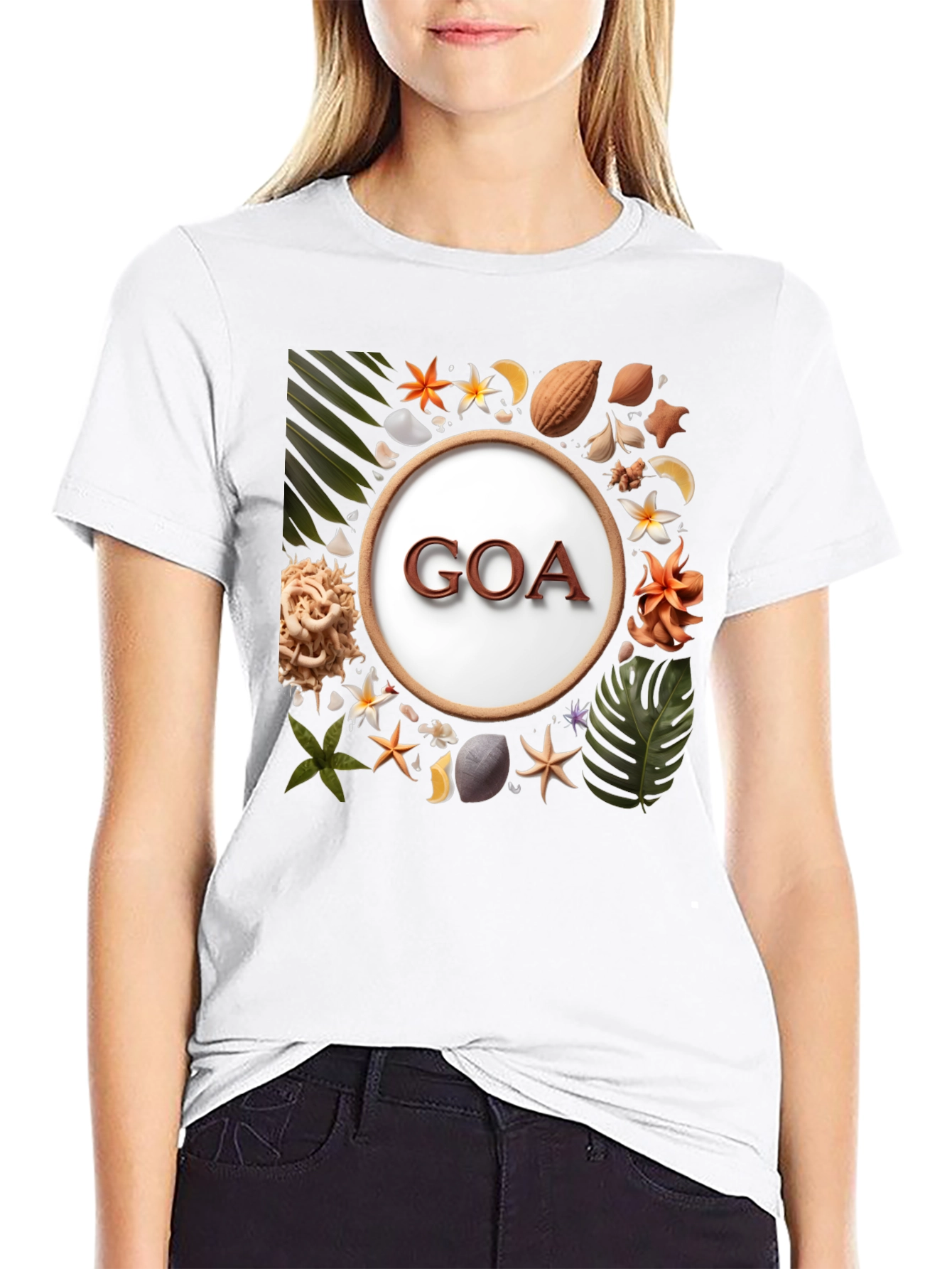 Goa Souvenir Graphic Tee - Tropical Beach Style Shirt