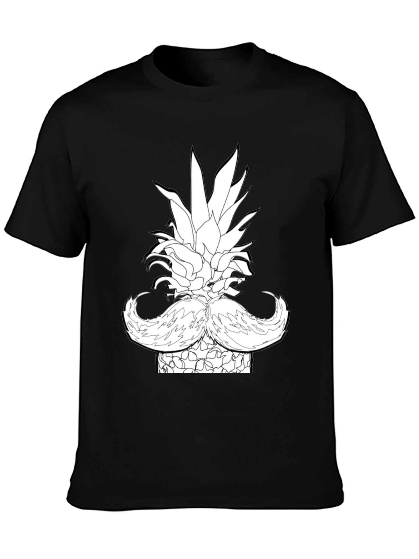 Pineapple Mustache Graphic T-Shirt - Black