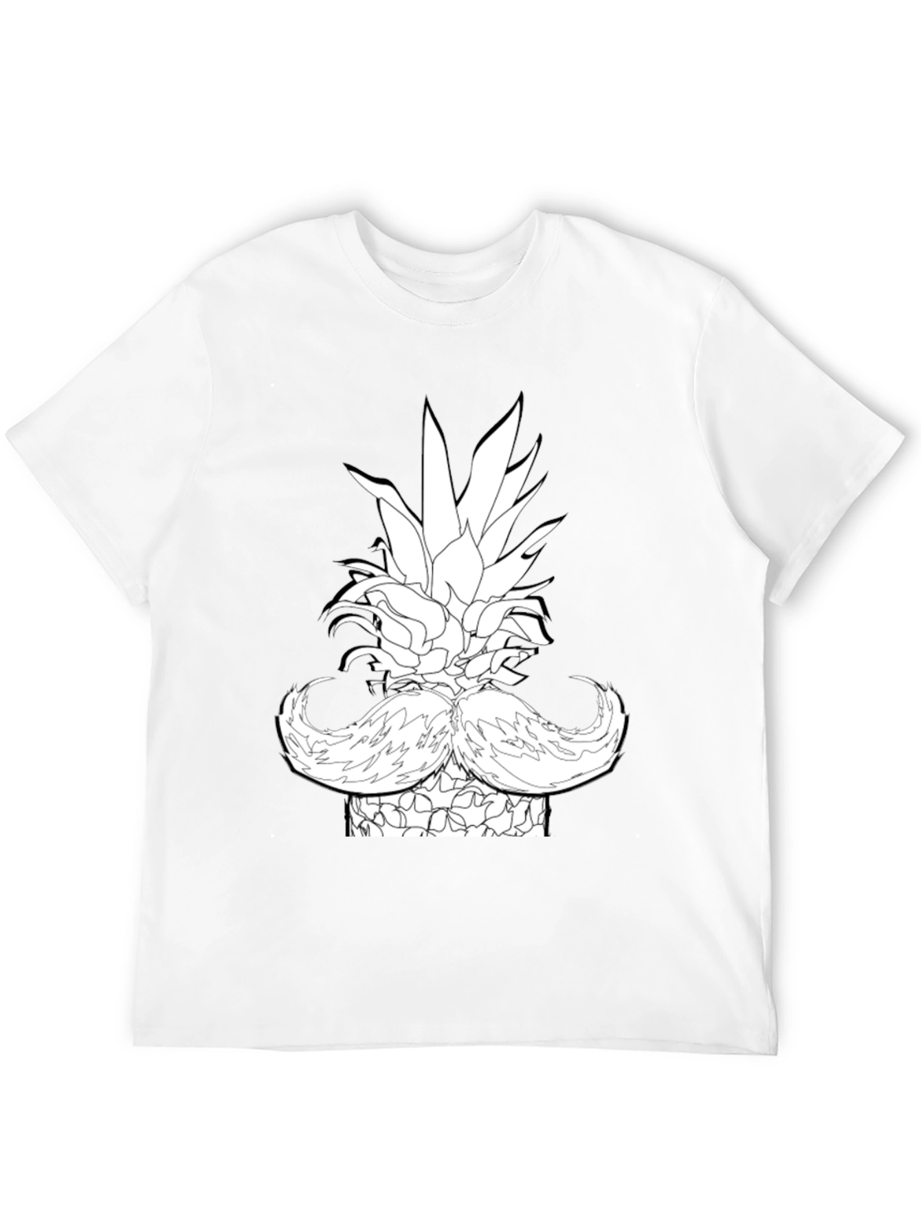 Pineapple Mustache Graphic T-Shirt - Black