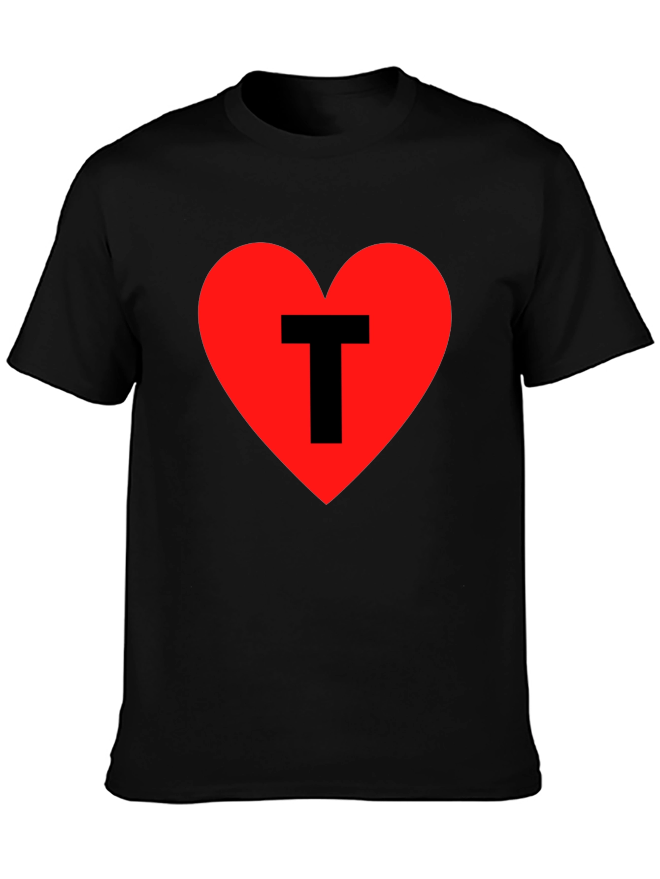 I Heart T - Black Cotton Graphic Tee