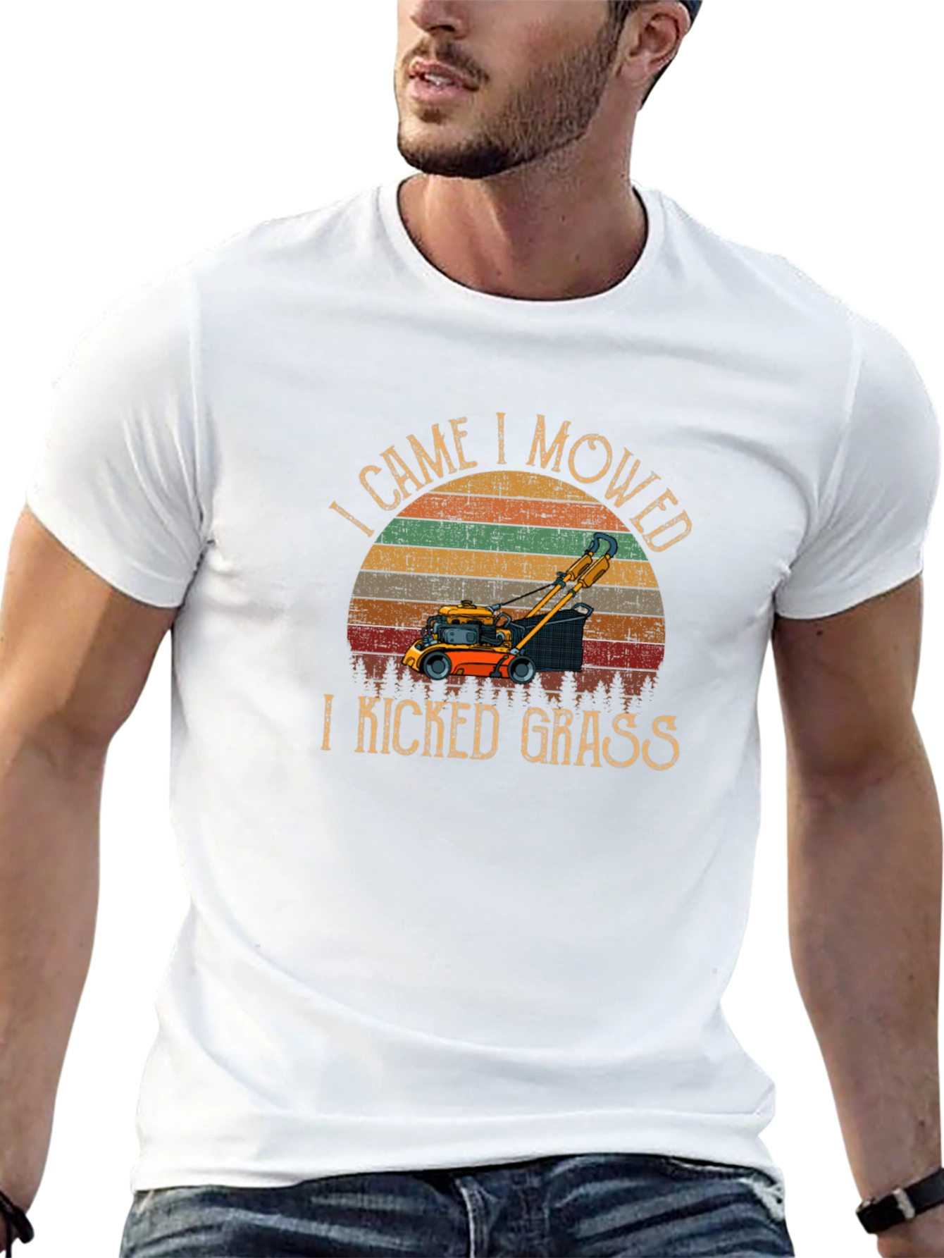 I Came I Mowed T-Shirt: Funny Lawn Mowing Tee