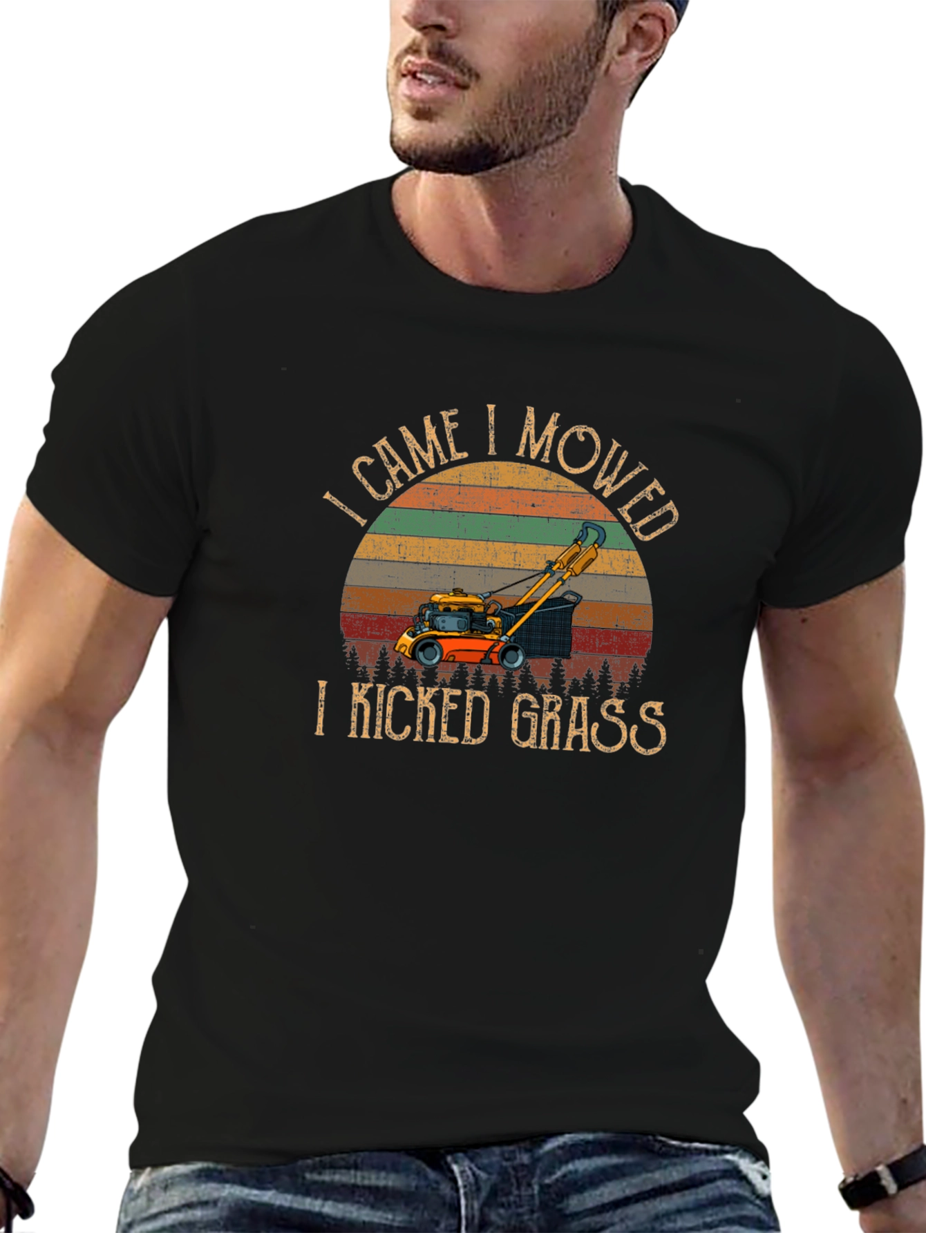 I Came I Mowed T-Shirt: Funny Lawn Mowing Tee