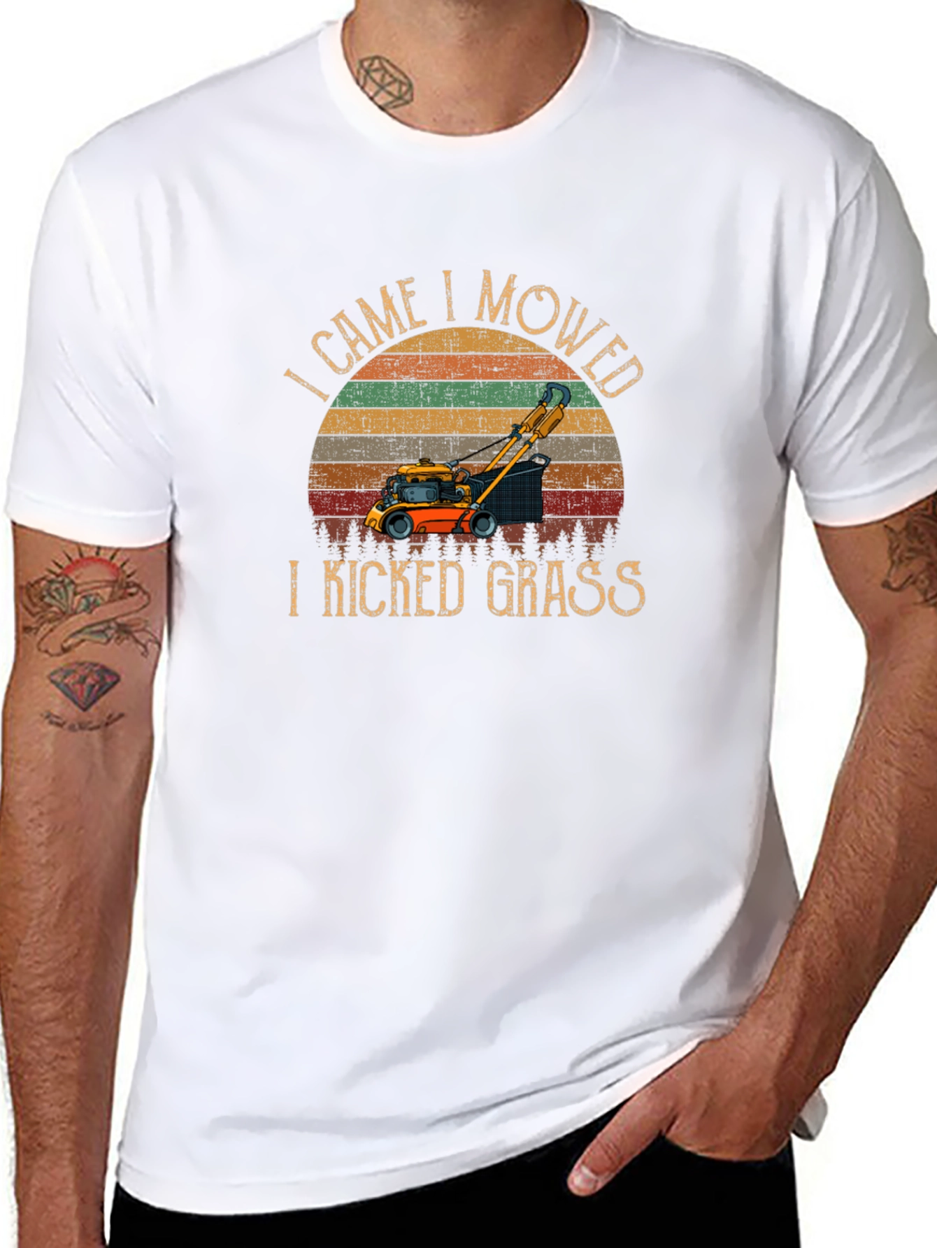 I Came I Mowed T-Shirt: Funny Lawn Mowing Tee