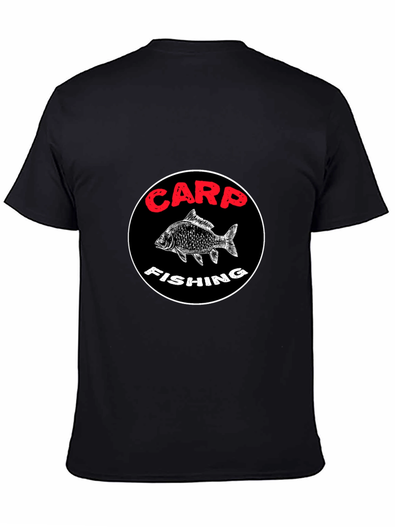 Carp Fishing Graphic T-Shirt - Black Cotton Tee