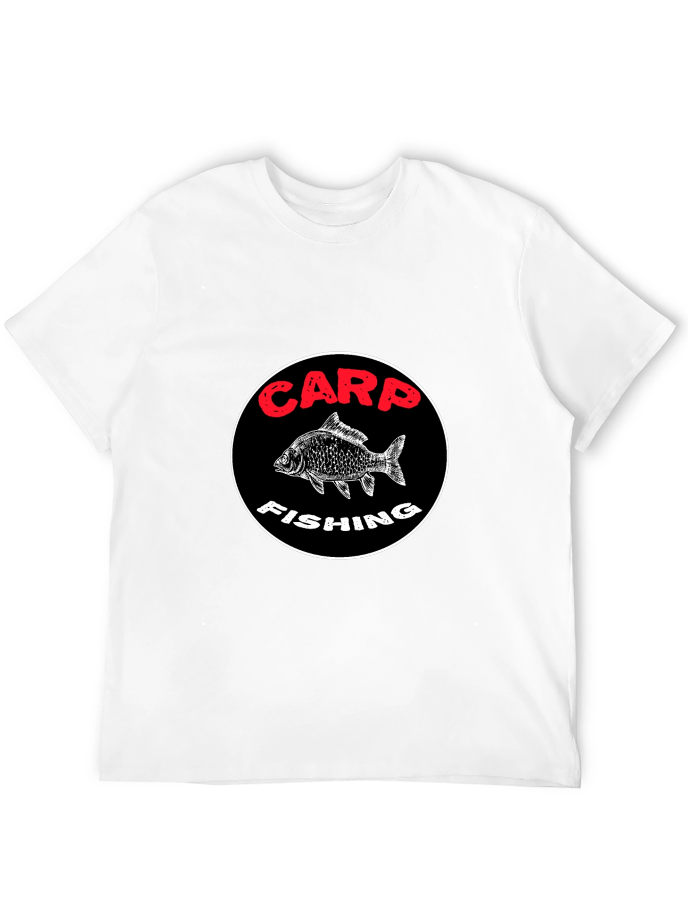 Carp Fishing Graphic T-Shirt - Black Cotton Tee