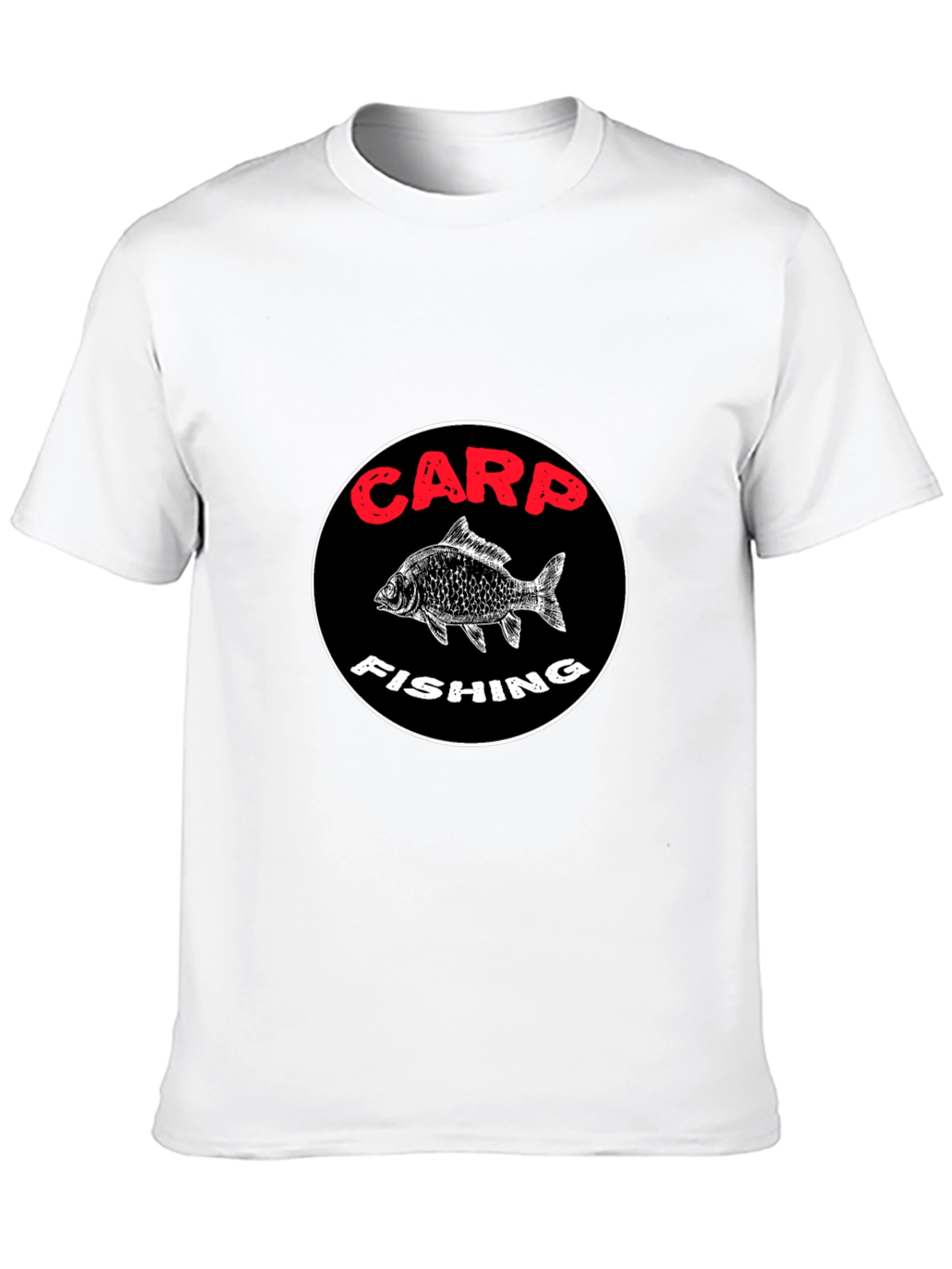 Carp Fishing Graphic T-Shirt - Black Cotton Tee