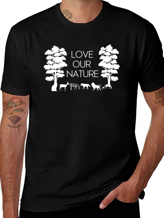 Love Our Nature Graphic Tee - Black Cotton Blend