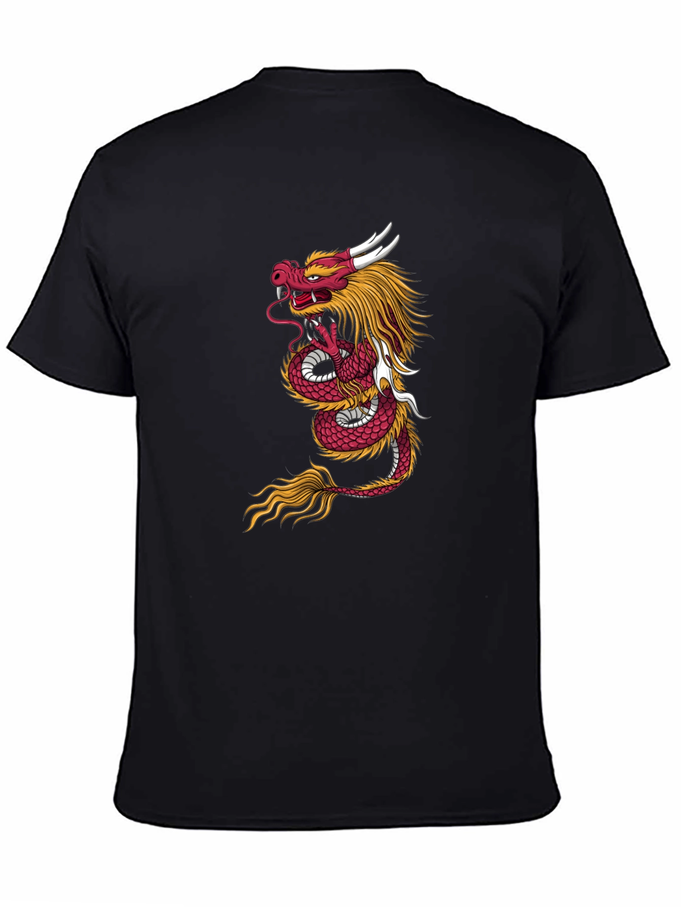 Black Tee with Dragon Graphic
