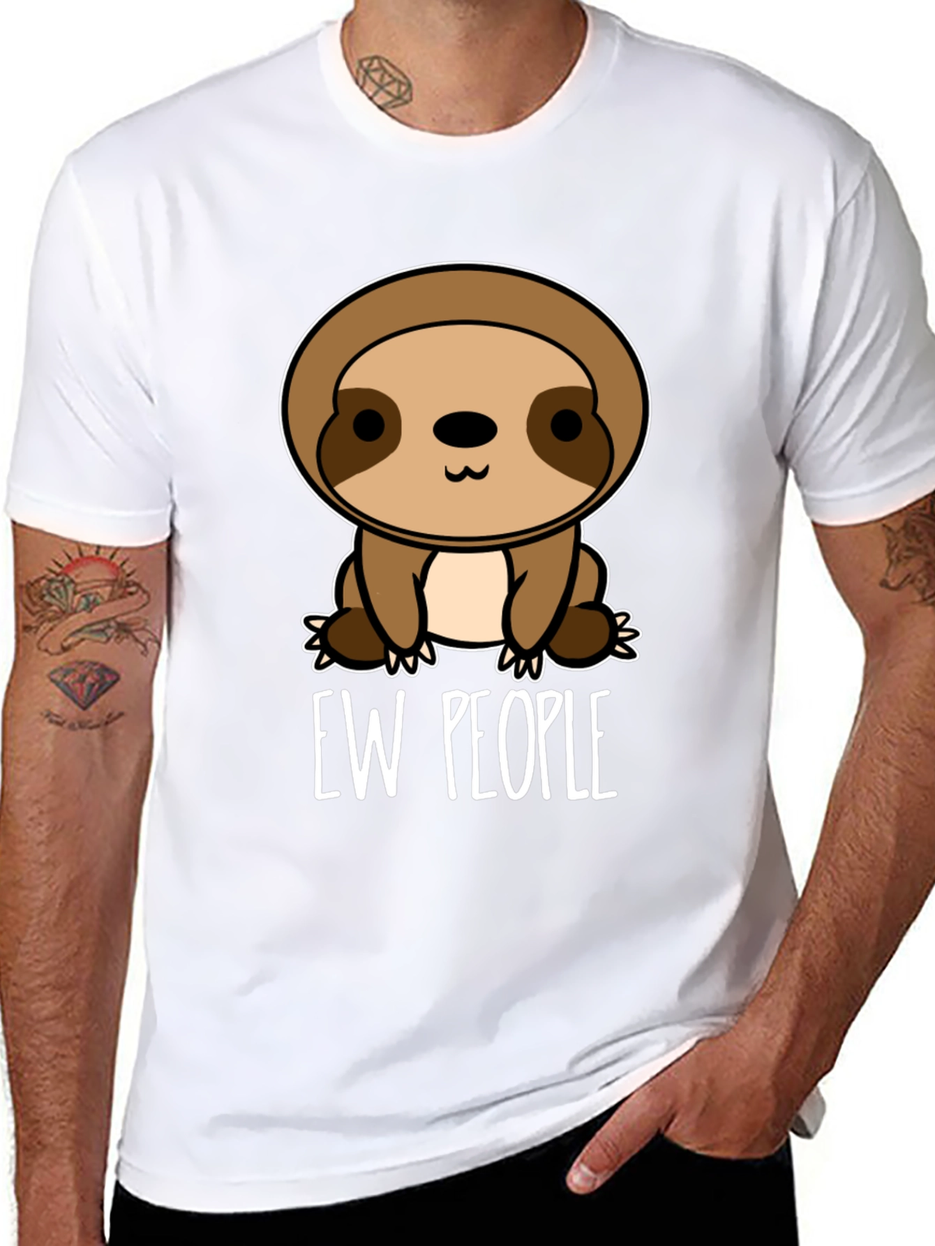 Ew People Sloth Graphic T-Shirt