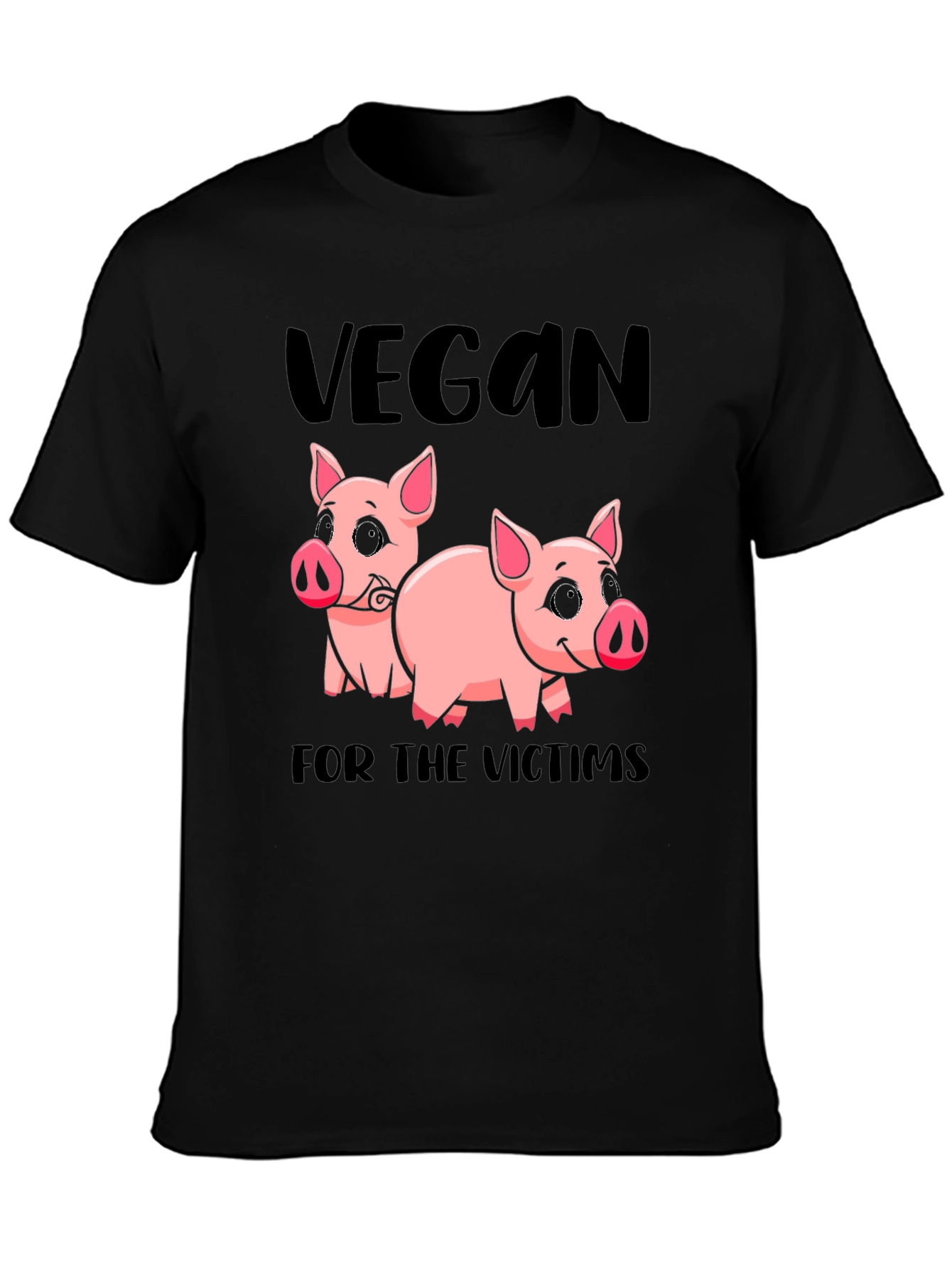 Vegan for the Victims Pig Graphic T-Shirt