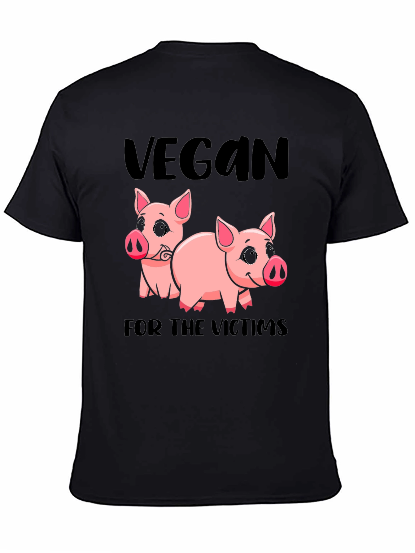 Vegan for the Victims Pig Graphic T-Shirt