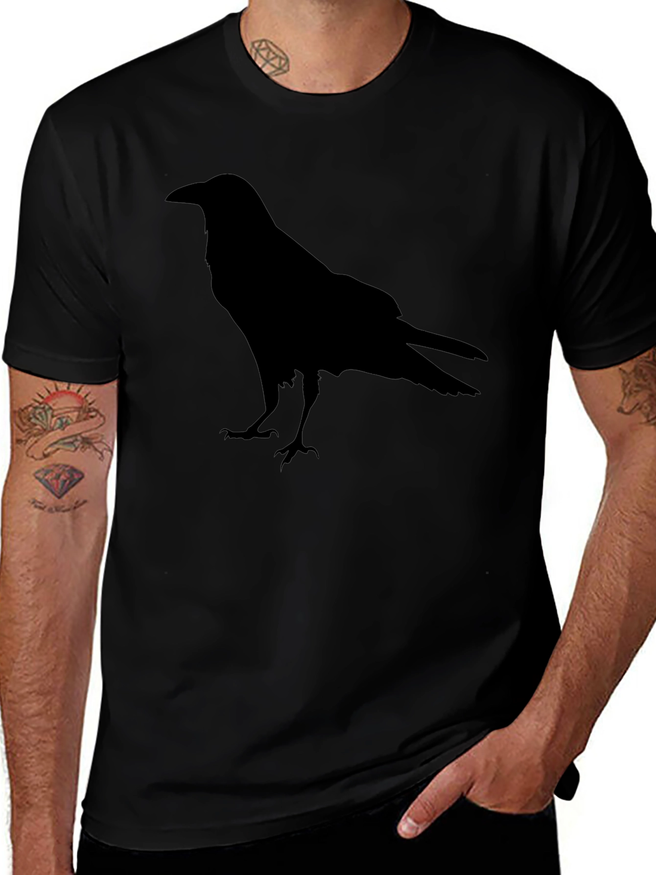 Raven Graphic Tee - Mens Black Crow T-Shirt