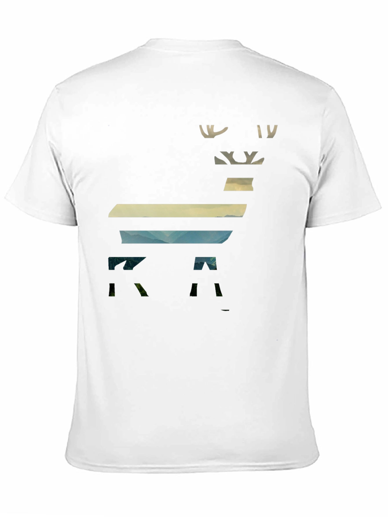 Abstract Deer Graphic Mens Black T-Shirt