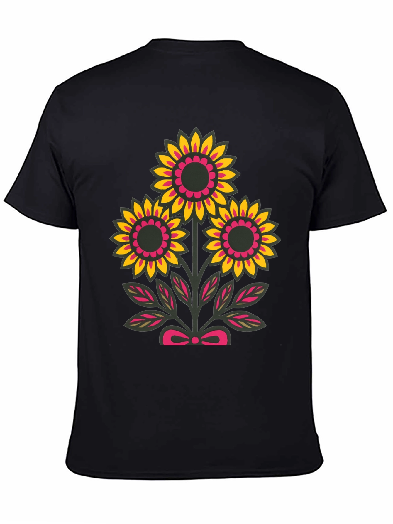 Floral Graphic Tee - Black Casual Shirt