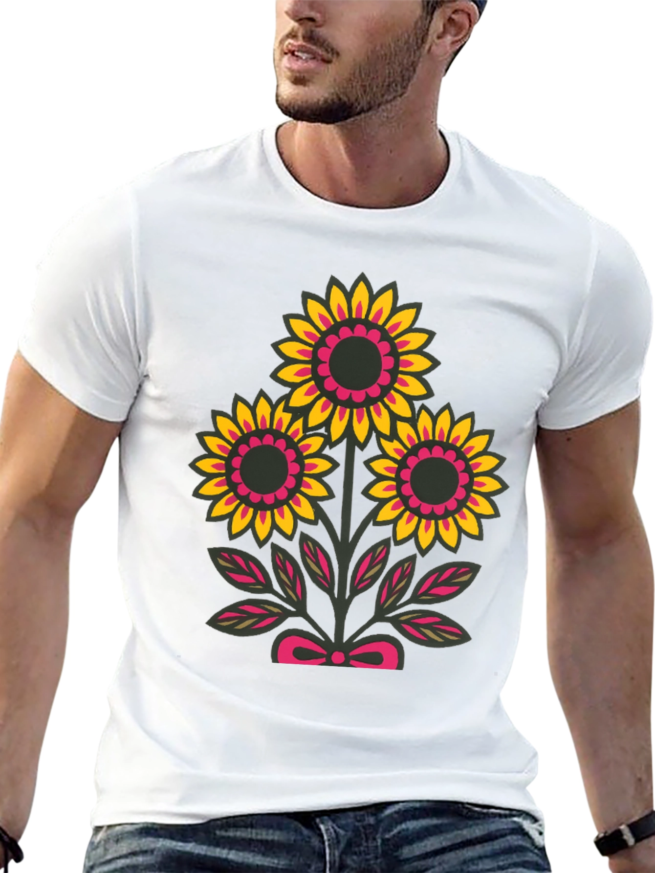 Floral Graphic Tee - Black Casual Shirt