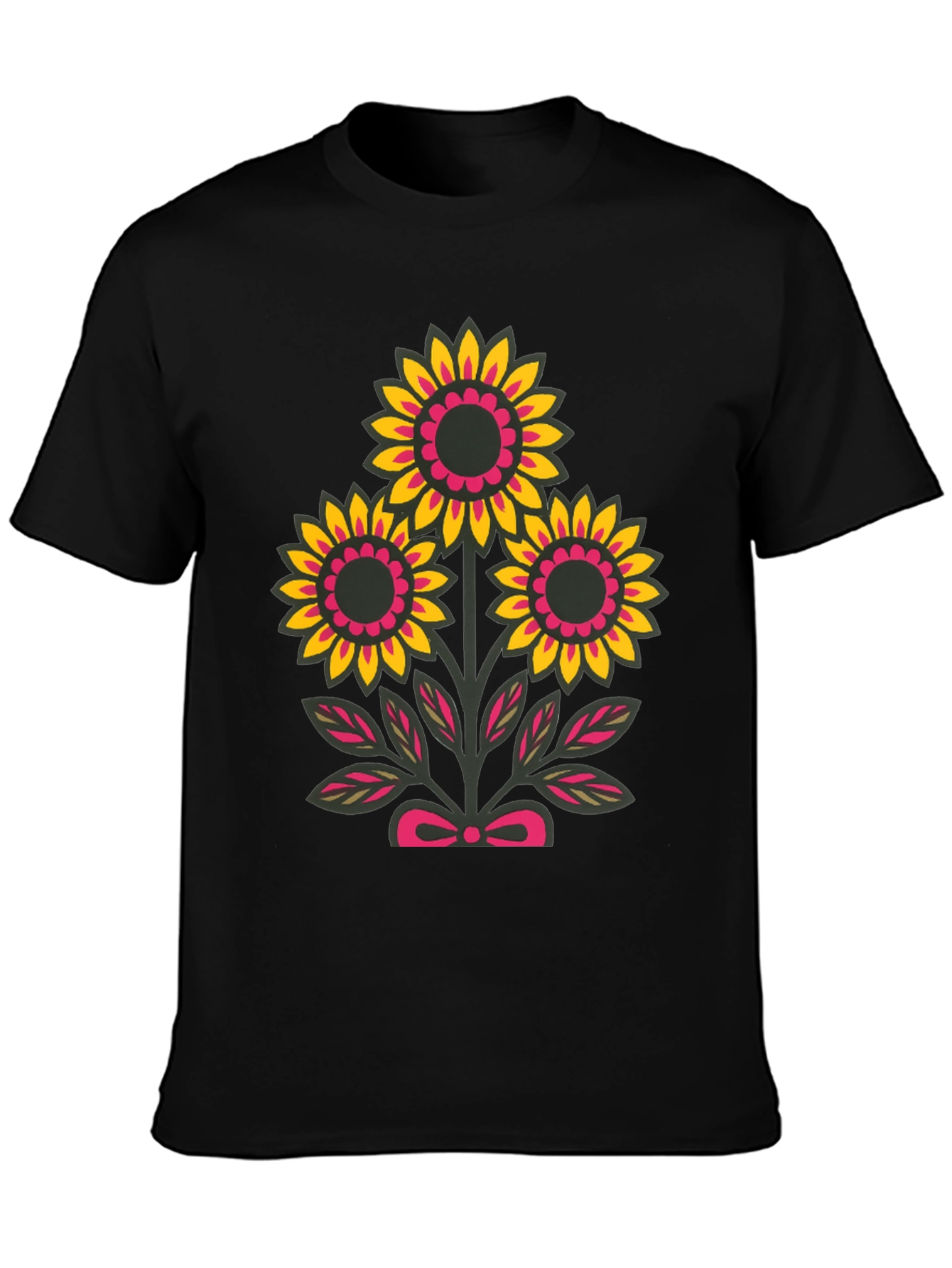 Floral Graphic Tee - Black Casual Shirt