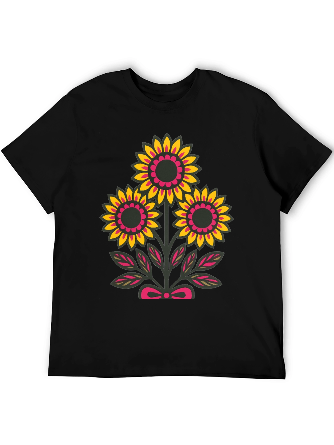 Floral Graphic Tee - Black Casual Shirt