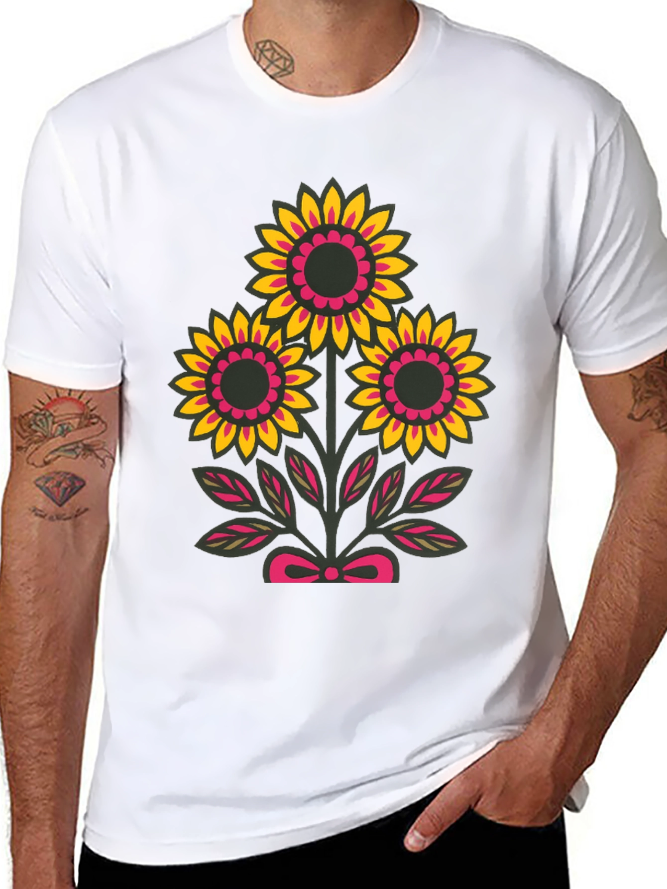 Floral Graphic Tee - Black Casual Shirt