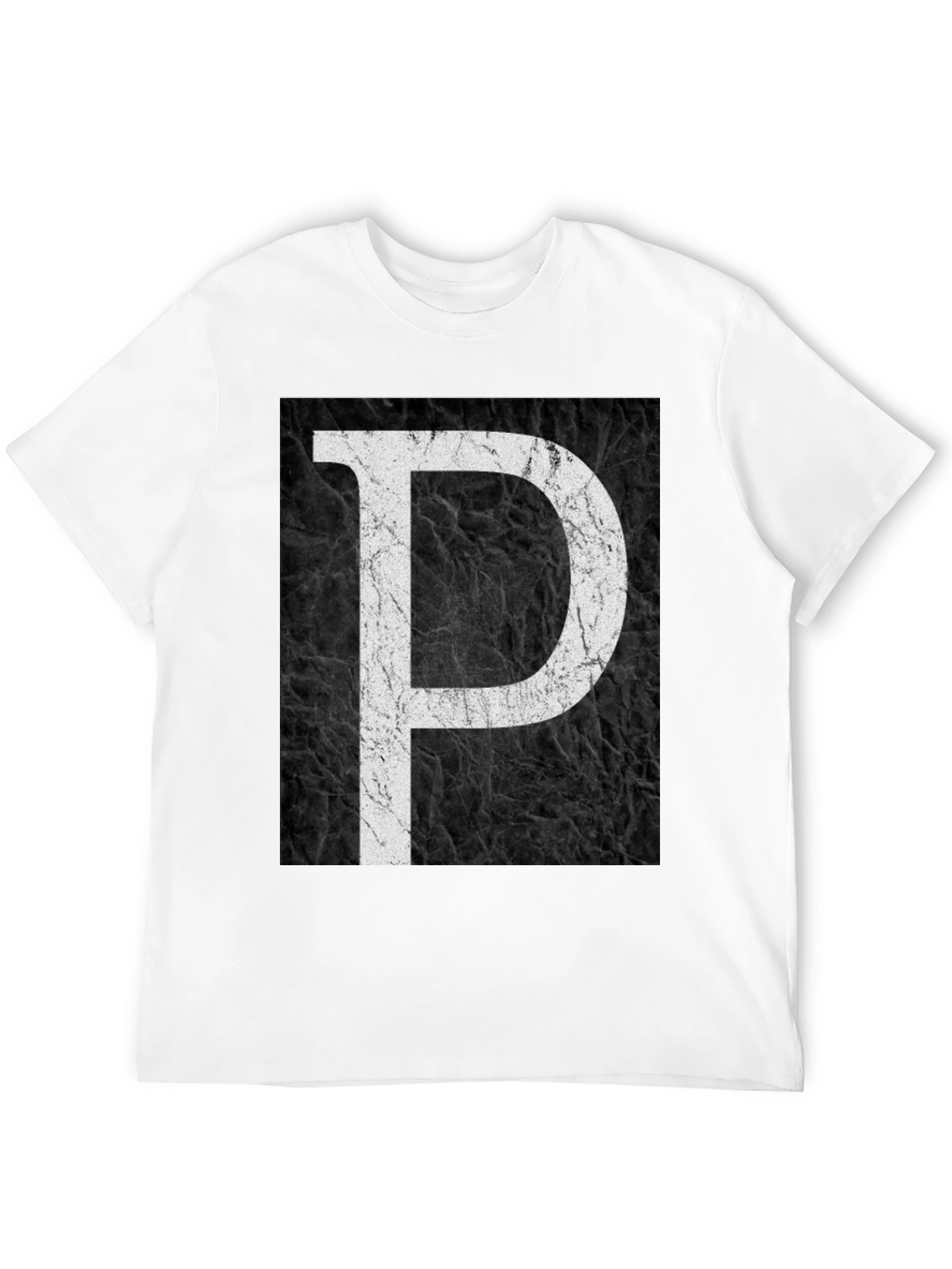 Bold Letter P Black Graphic Tee